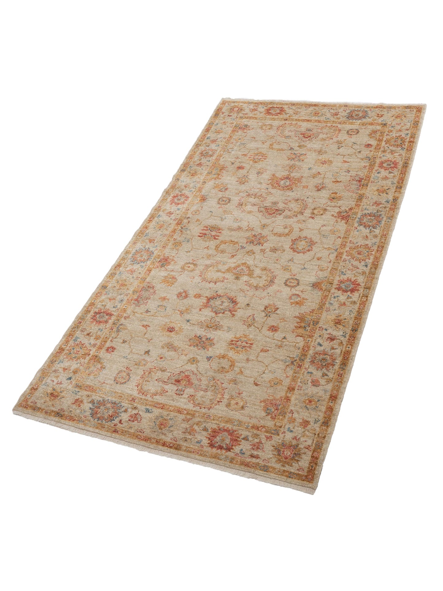 Angora Oushak 133266 Ivory Ivory 5.8x11.2 Hand Knotted Rug