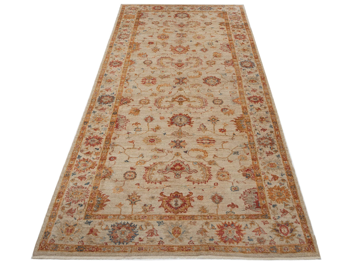 Angora Oushak 134263 Ivory Ivory 6x13.2 Hand Knotted Rug