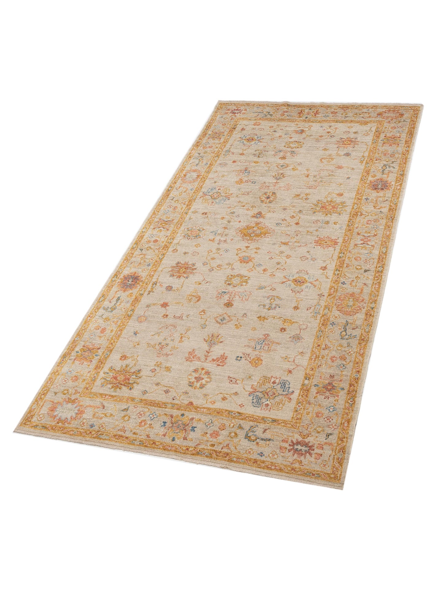 Angora Oushak 134277 Ivory Silver 6.3x12.5 Hand Knotted Rug