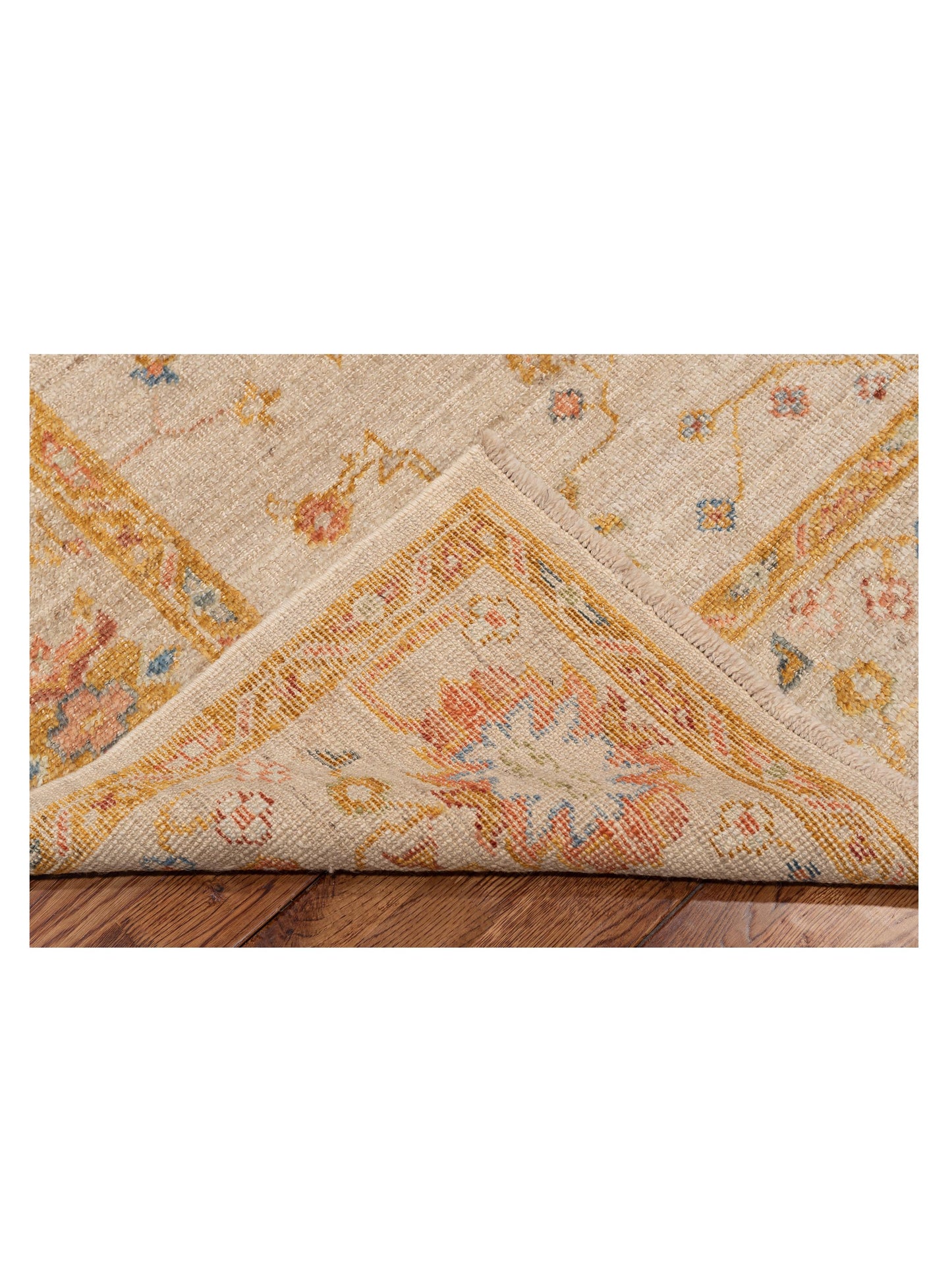 Angora Oushak 134277 Ivory Silver 6.3x12.5 Hand Knotted Rug