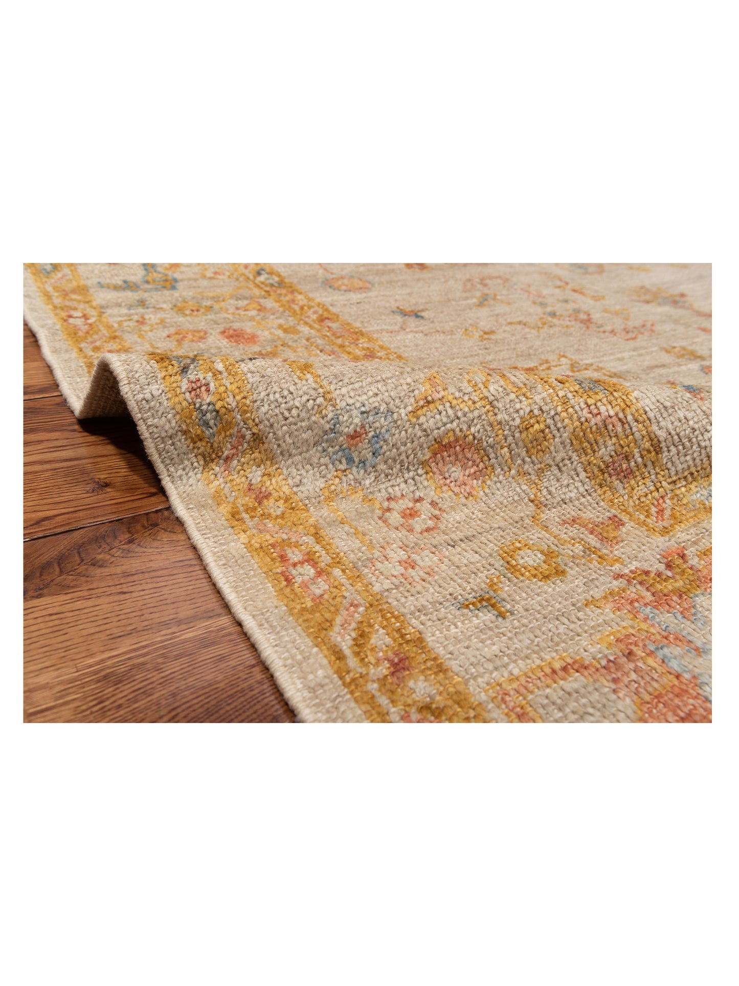 Angora Oushak 134277 Ivory Silver 6.3x12.5 Hand Knotted Rug