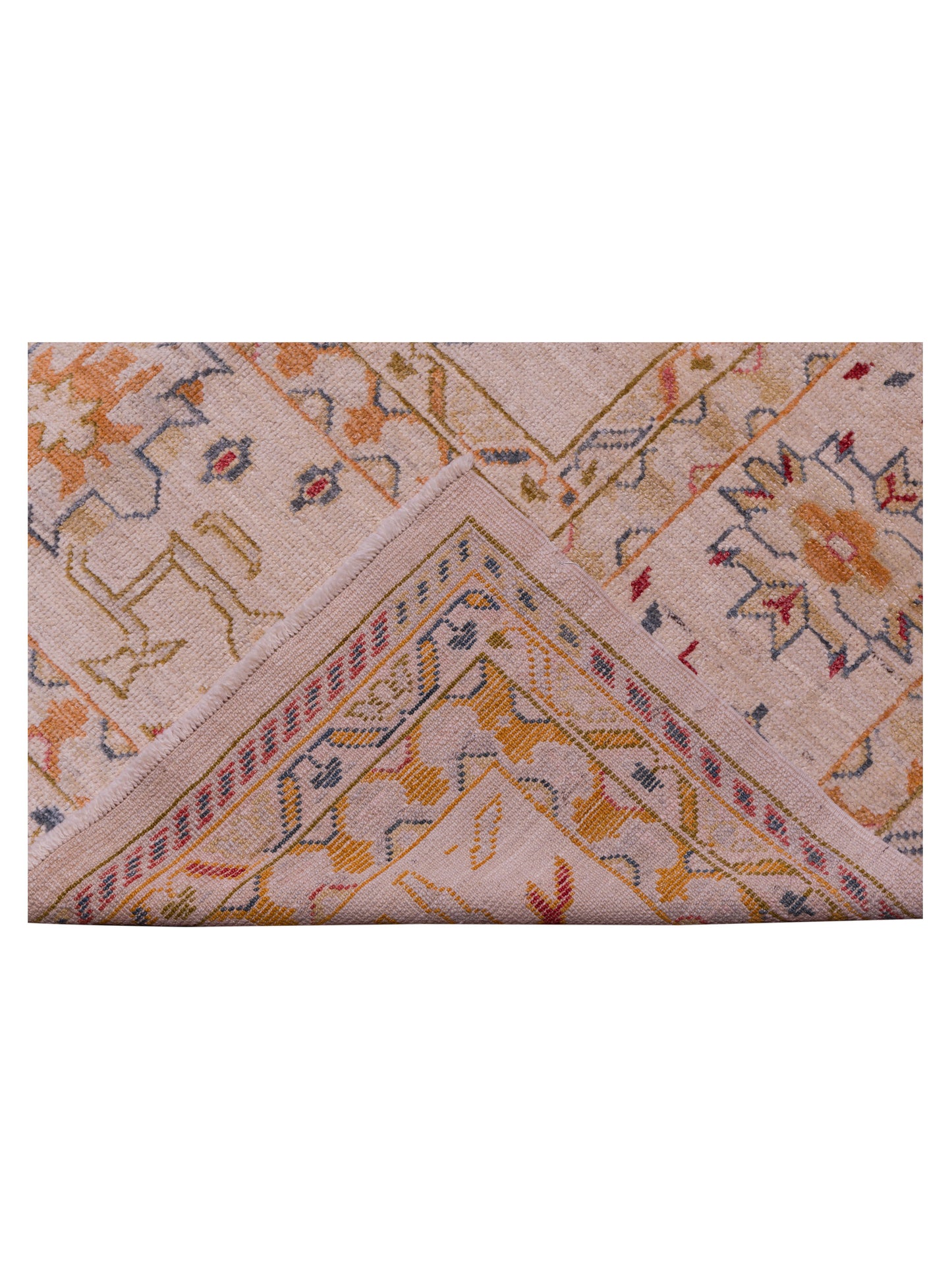Angora Oushak 134485 Ivory Ivory 12.7x15.4 Hand Knotted Rug