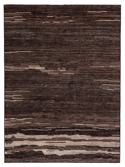 Atlas 134501 Charcoal Brown 7.10x9.10 Hand Knotted Rug