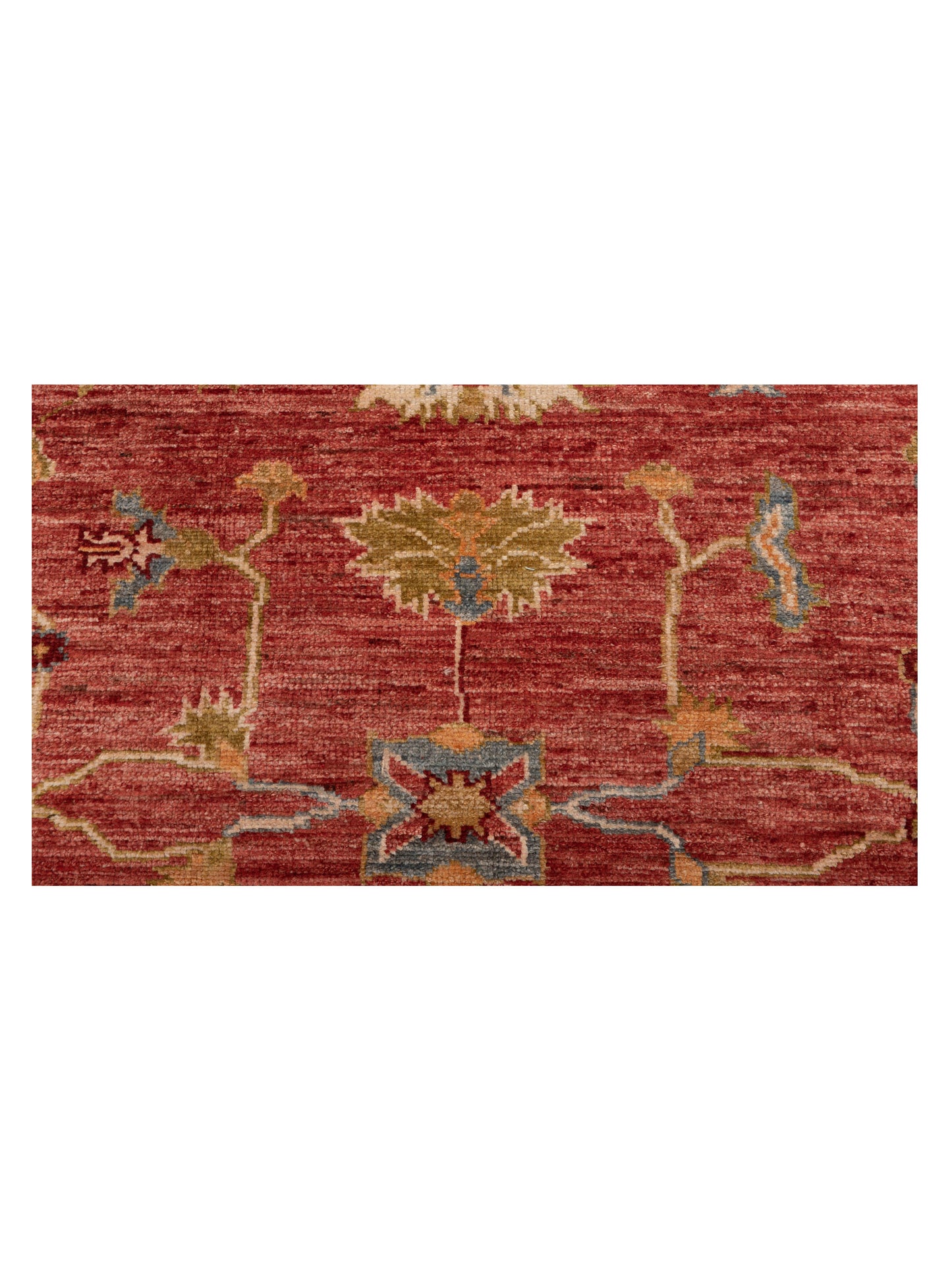 Angora Oushak 134531 Red Ivory 6.3x16.5 Hand Knotted Rug