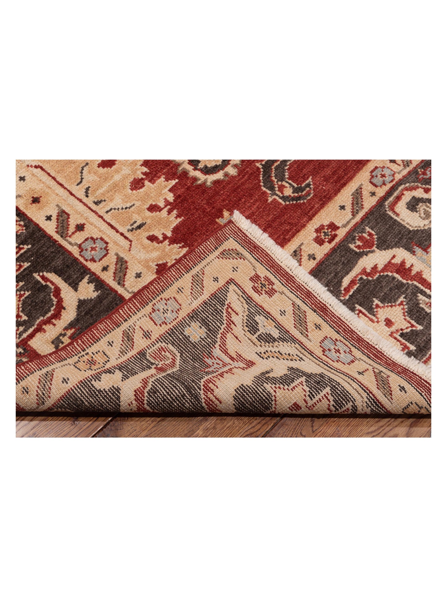 Angora Oushak 134539 Red Dark Brown 8x9.8 Hand Knotted Rug