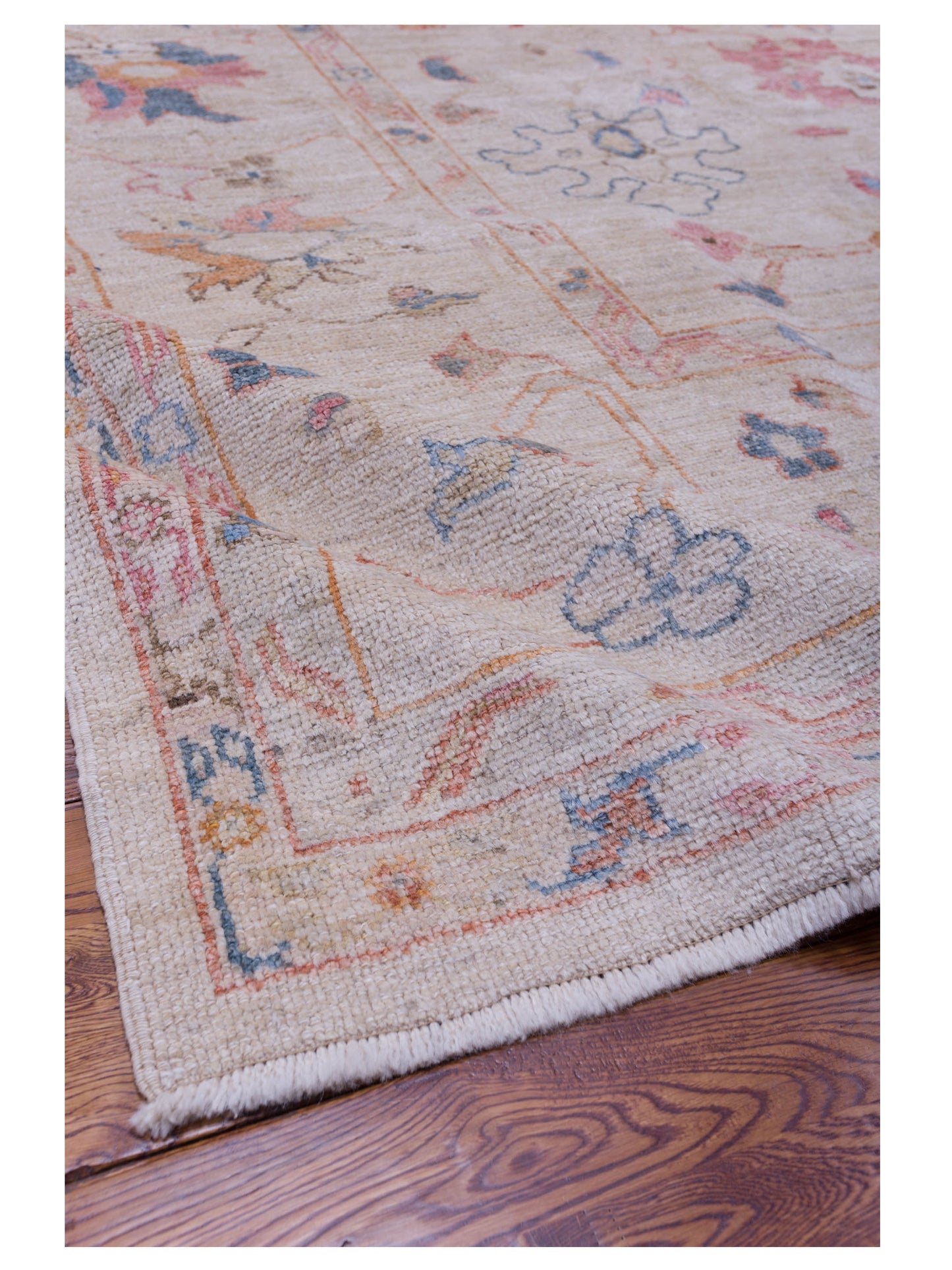 Angora Oushak 134556 Ivory Ivory 12.1x16.5 Hand Knotted Rug