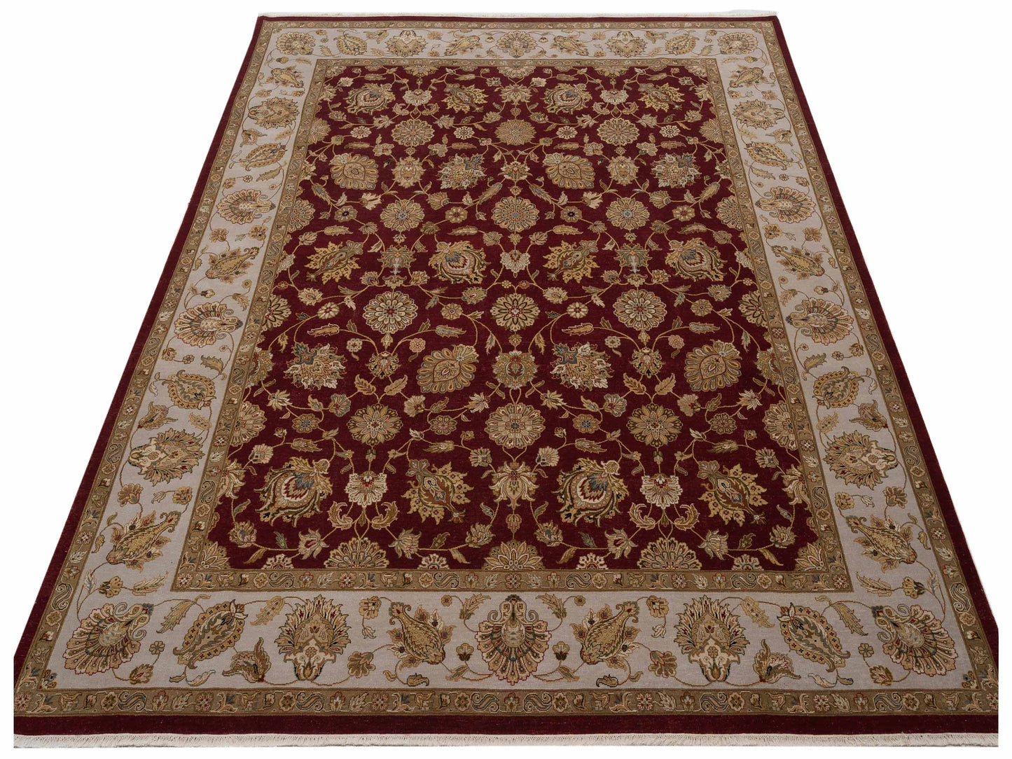 Imperial Silk 135498 Red Ivory 8.1x10.2 Hand Knotted Rug