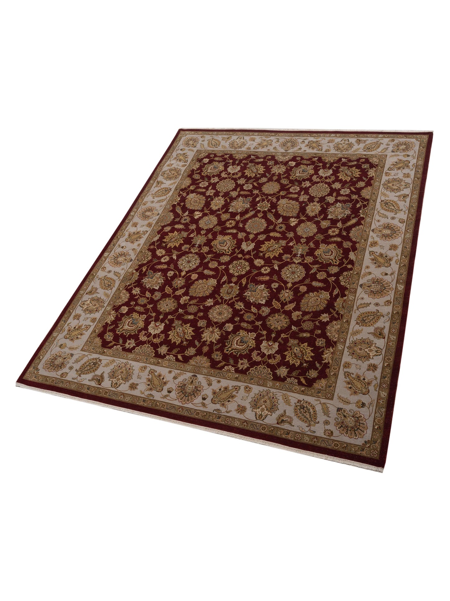 Imperial Silk 135498 Red Ivory 8.1x10.2 Hand Knotted Rug