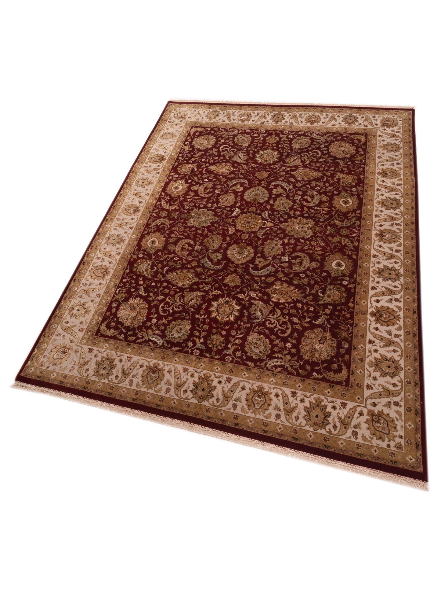 Imperial Silk 135509 Red Ivory 9.2x12 Hand Knotted Rug