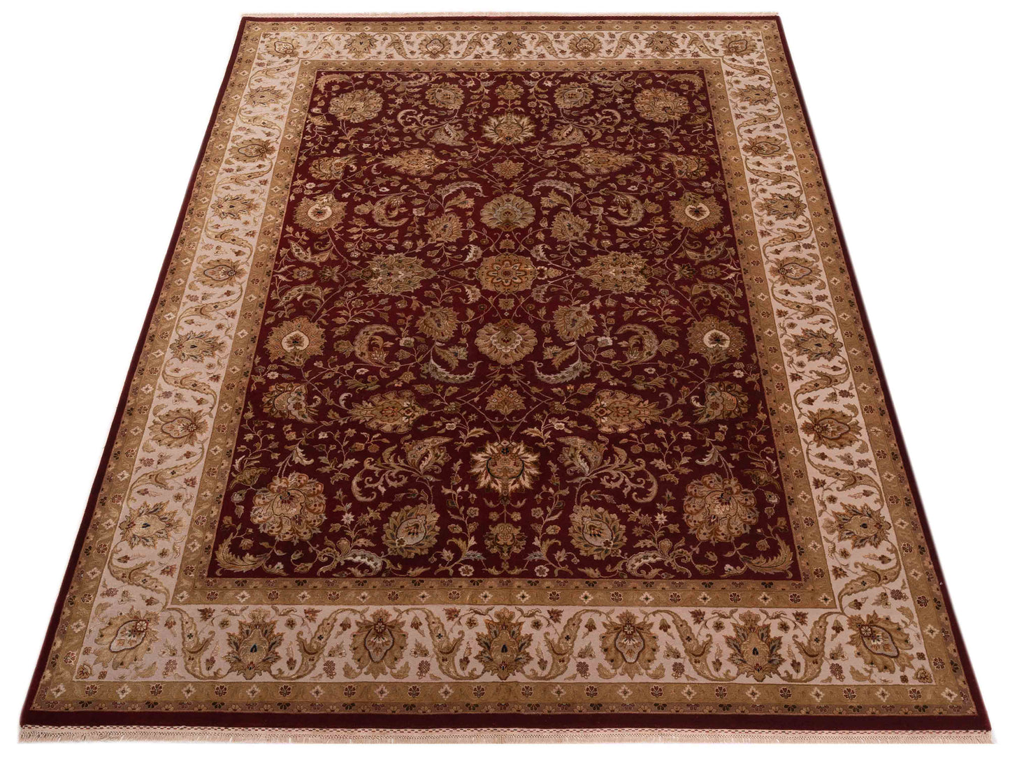 Imperial Silk 135509 Red Ivory 9.2x12 Hand Knotted Rug