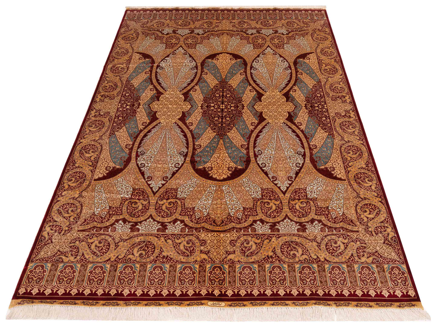 Elegance 135861 Red Beige 6.8x9.11 Hand Knotted Rug