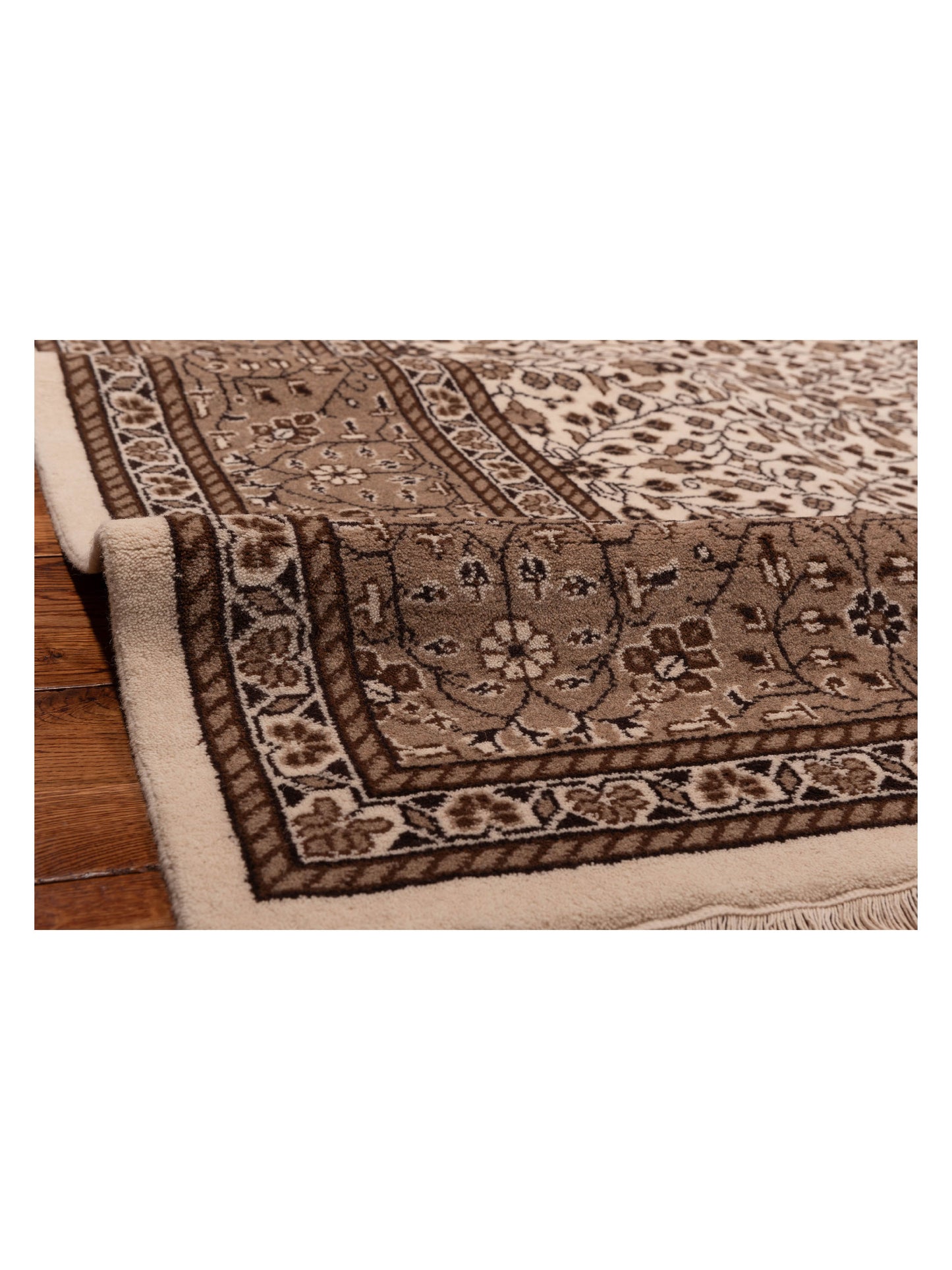 Kayseri 137023 Ivory Brown 9.1x12.2 Hand Knotted Rug