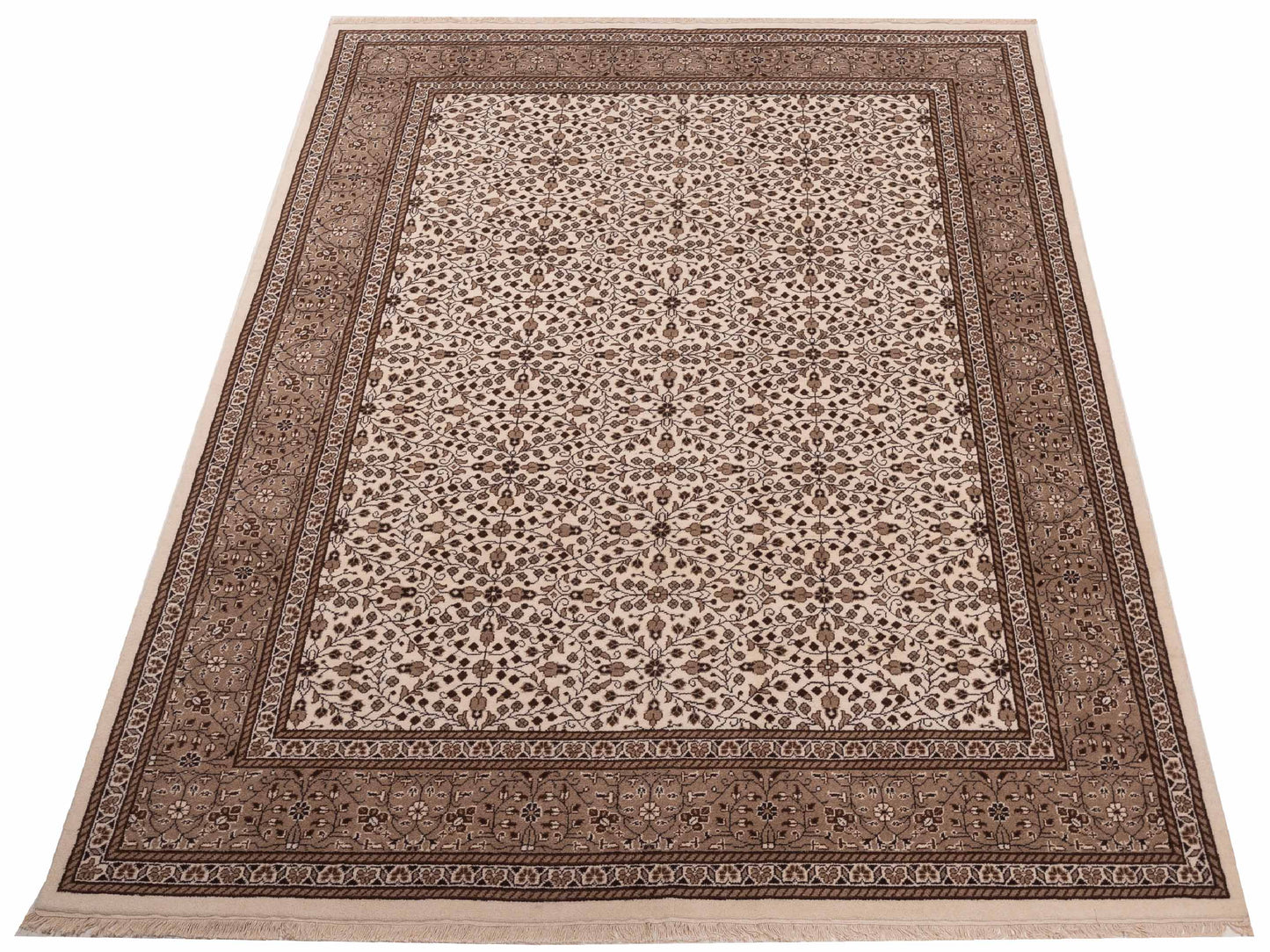 Kayseri 137023 Ivory Brown 9.1x12.2 Hand Knotted Rug