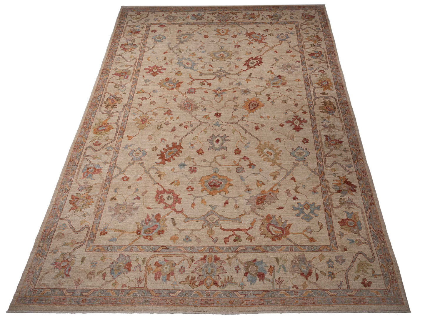 Angora Oushak 139207 Ivory Ivory 12.8x17.10 Hand Knotted Rug