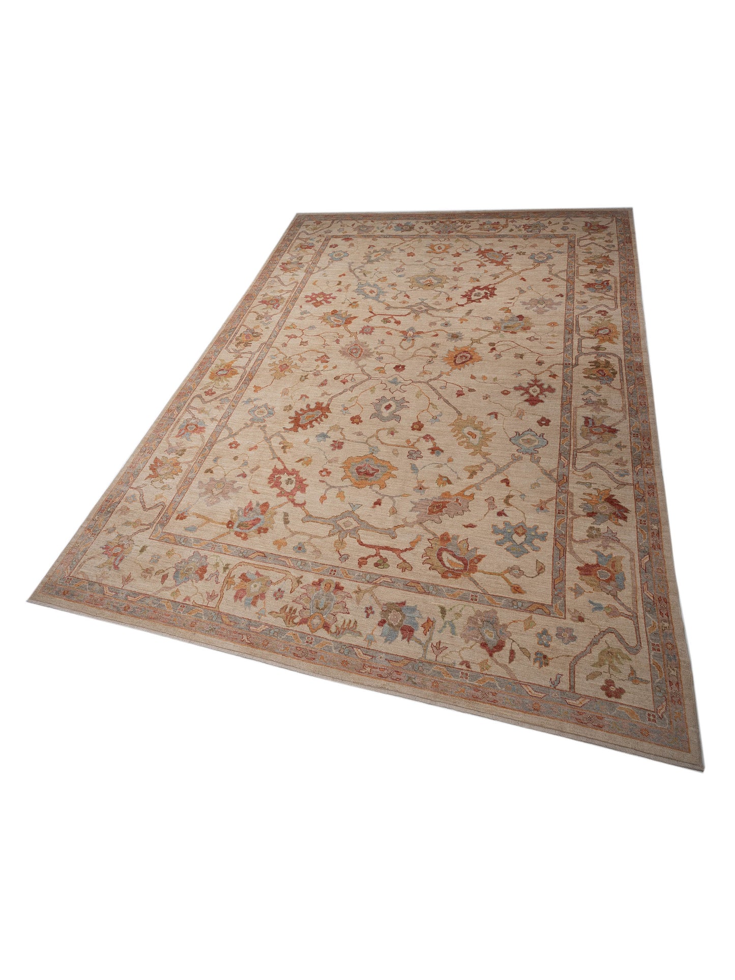Angora Oushak 139207 Ivory Ivory 12.8x17.10 Hand Knotted Rug