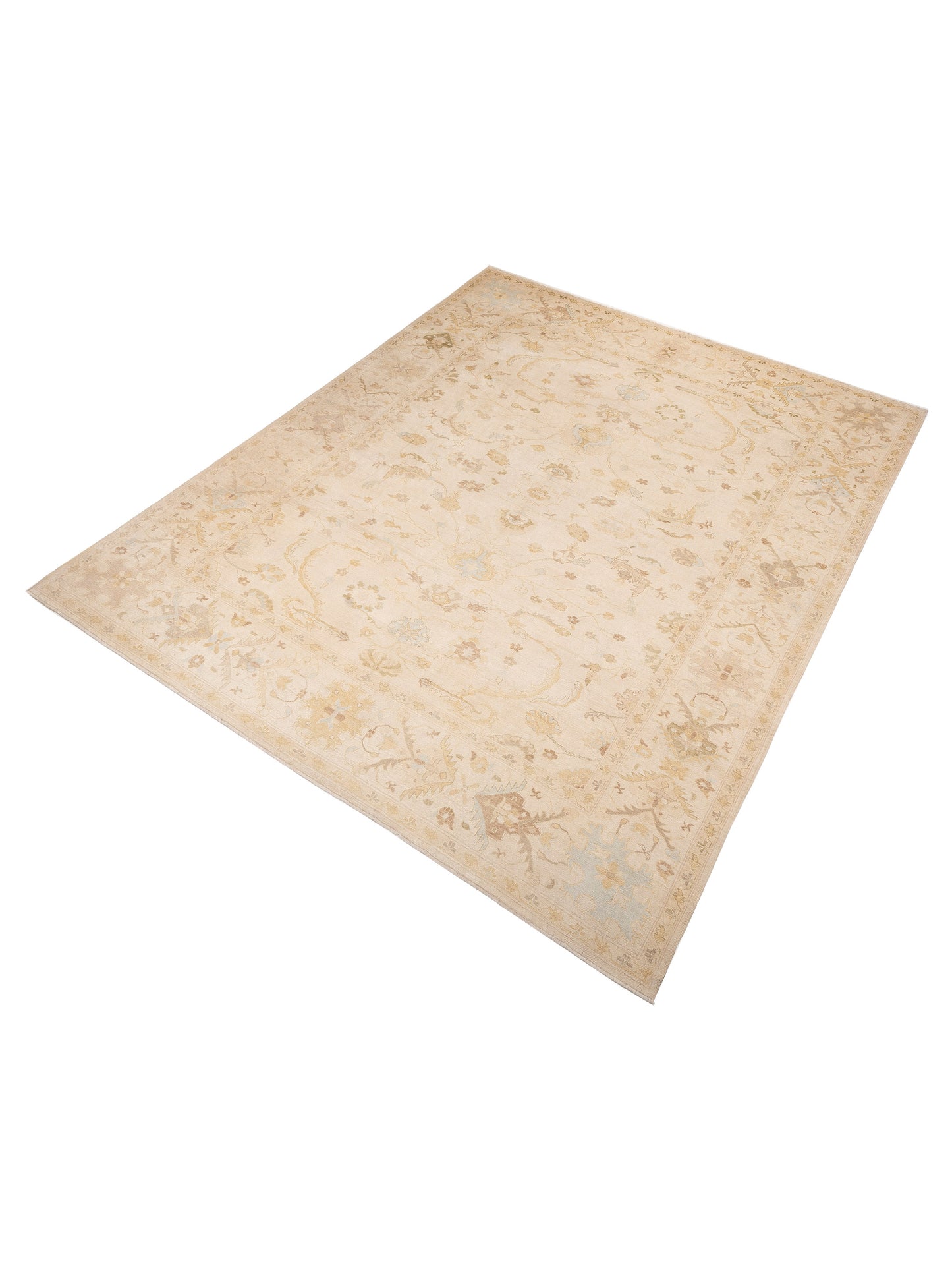 Angora Oushak 139209 Ivory Ivory 14.6x17.11 Hand Knotted Rug