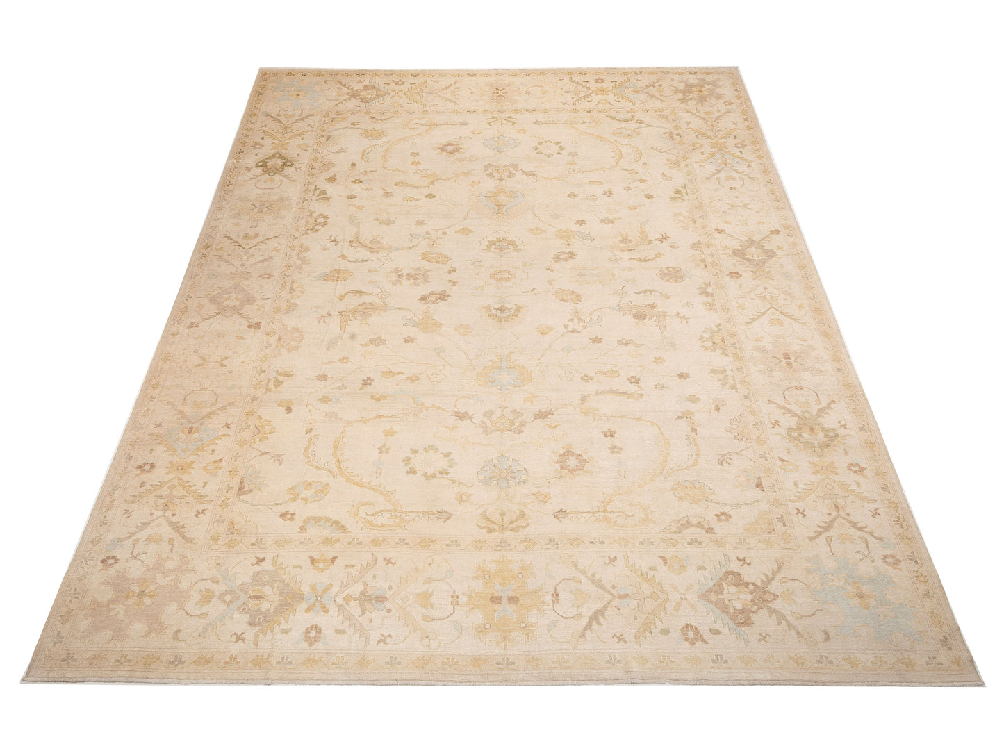 Angora Oushak 139209 Ivory Ivory 14.6x17.11 Hand Knotted Rug