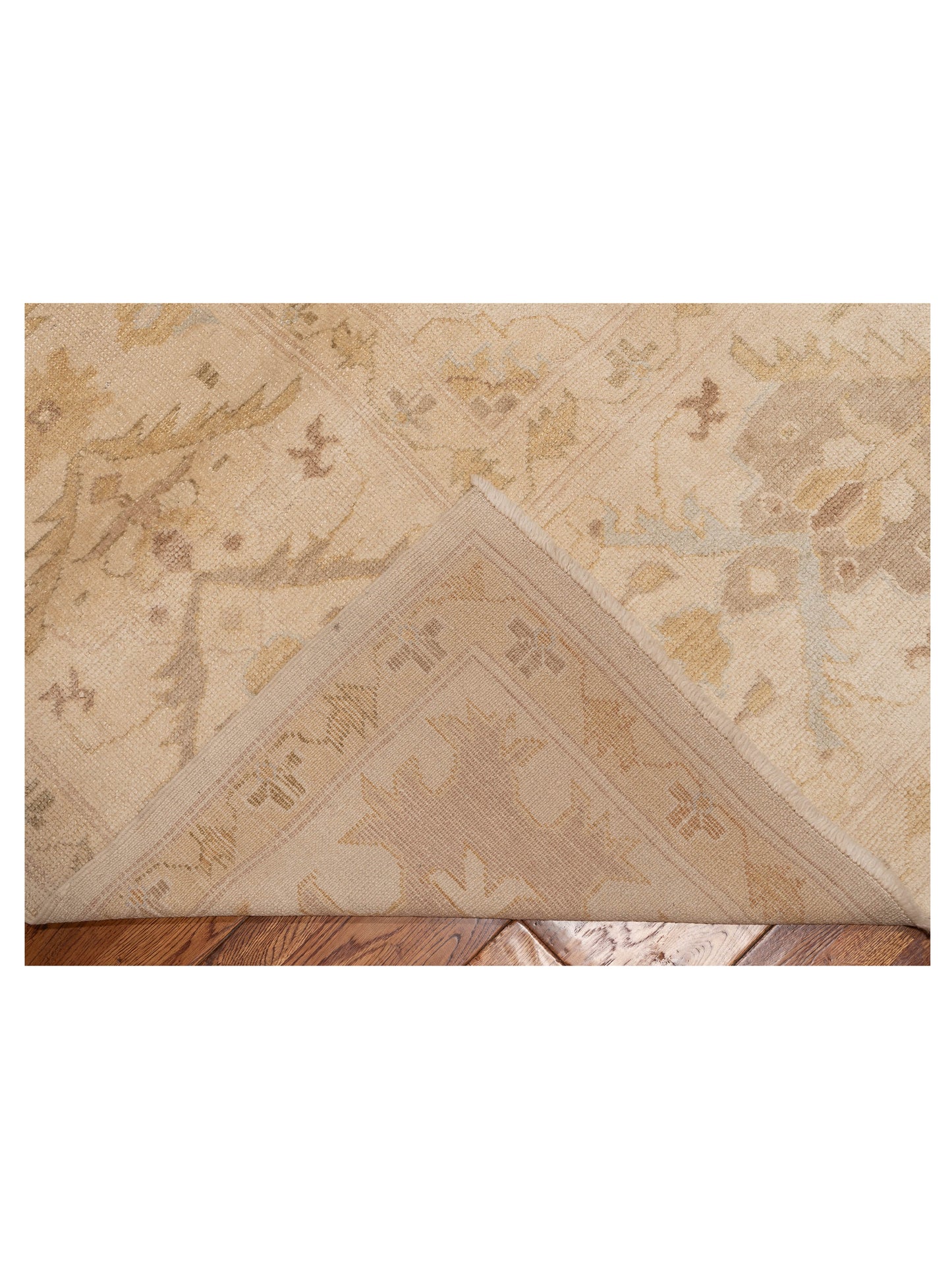 Angora Oushak 139209 Ivory Ivory 14.6x17.11 Hand Knotted Rug