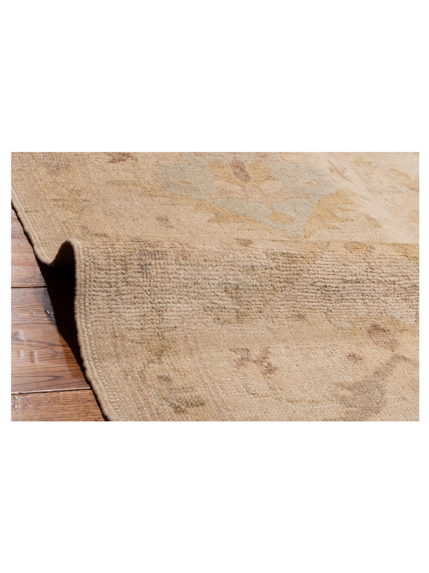 Angora Oushak 139209 Ivory Ivory 14.6x17.11 Hand Knotted Rug