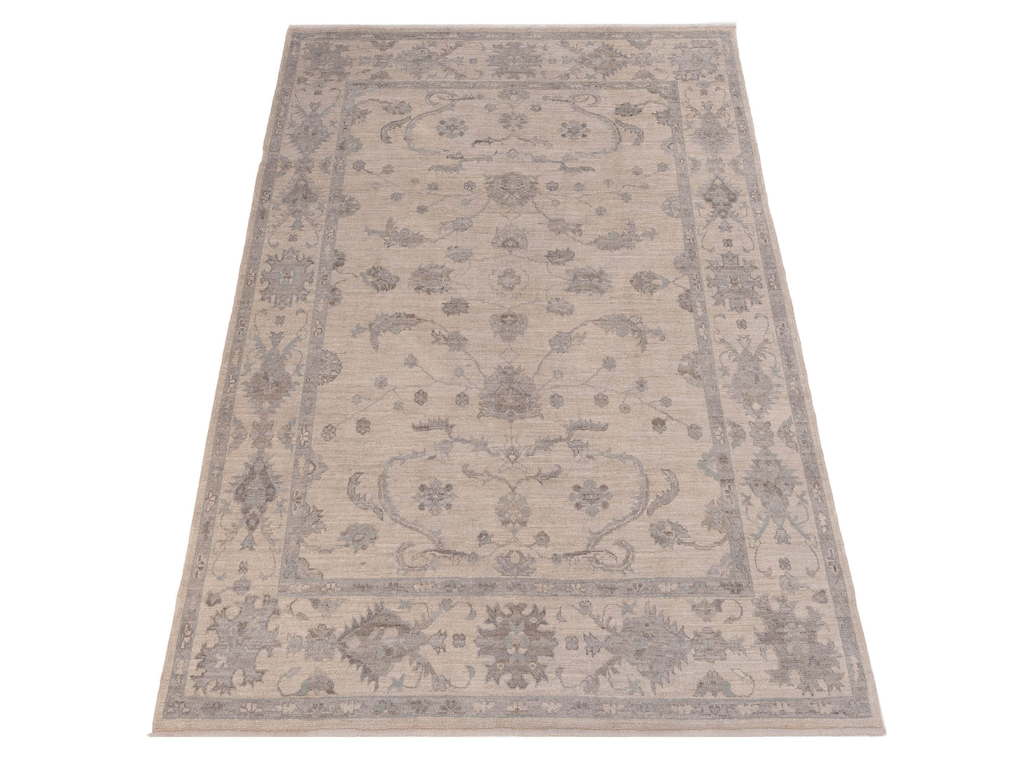Angora Oushak 139224 Ivory Ivory 8.3x10.2 Hand Knotted Rug
