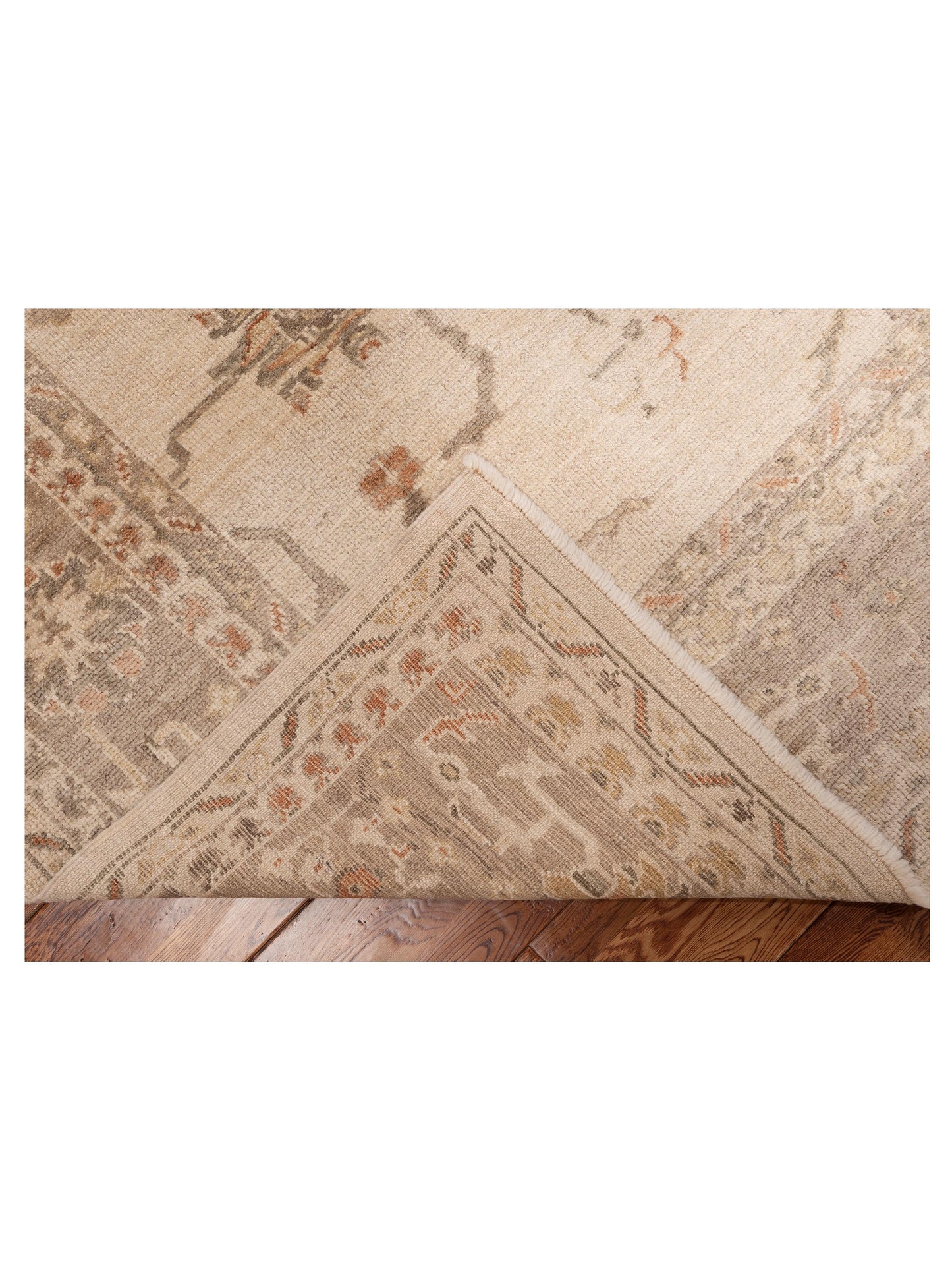 Angora Oushak 139237 Ivory Brown 8.4x10.1 Hand Knotted Rug