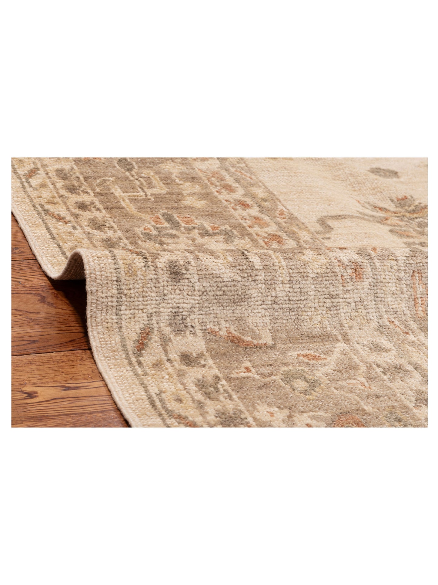 Angora Oushak 139237 Ivory Brown 8.4x10.1 Hand Knotted Rug