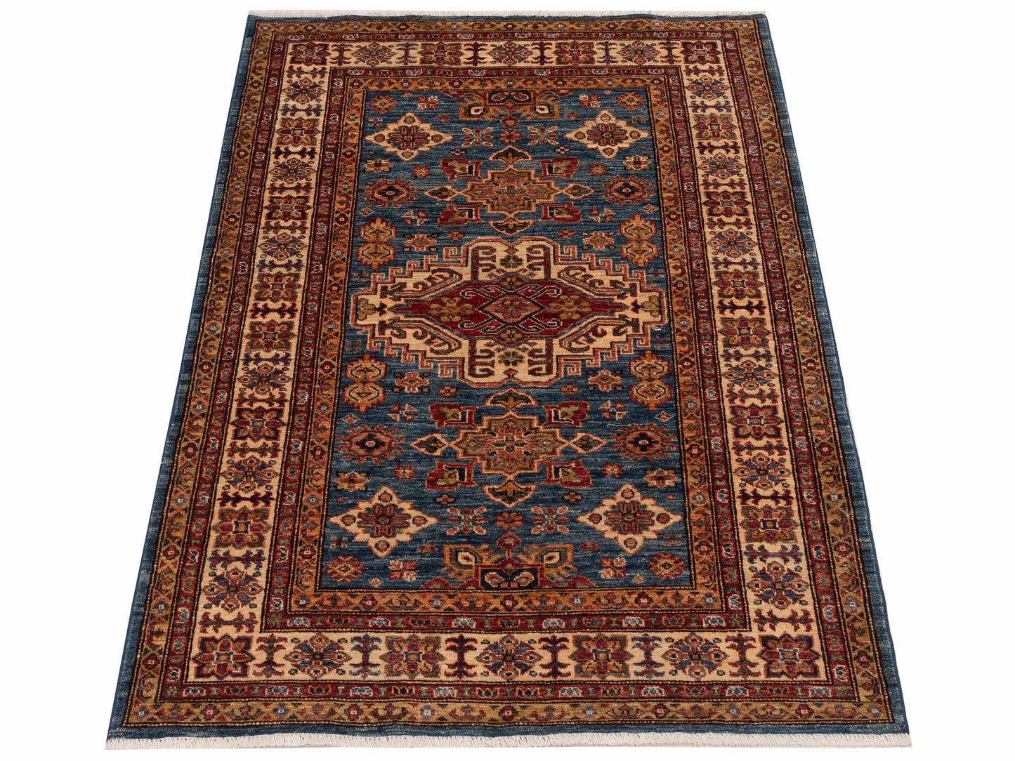 Kars 139378 Blue Ivory 4.1x6 Hand Knotted Rug