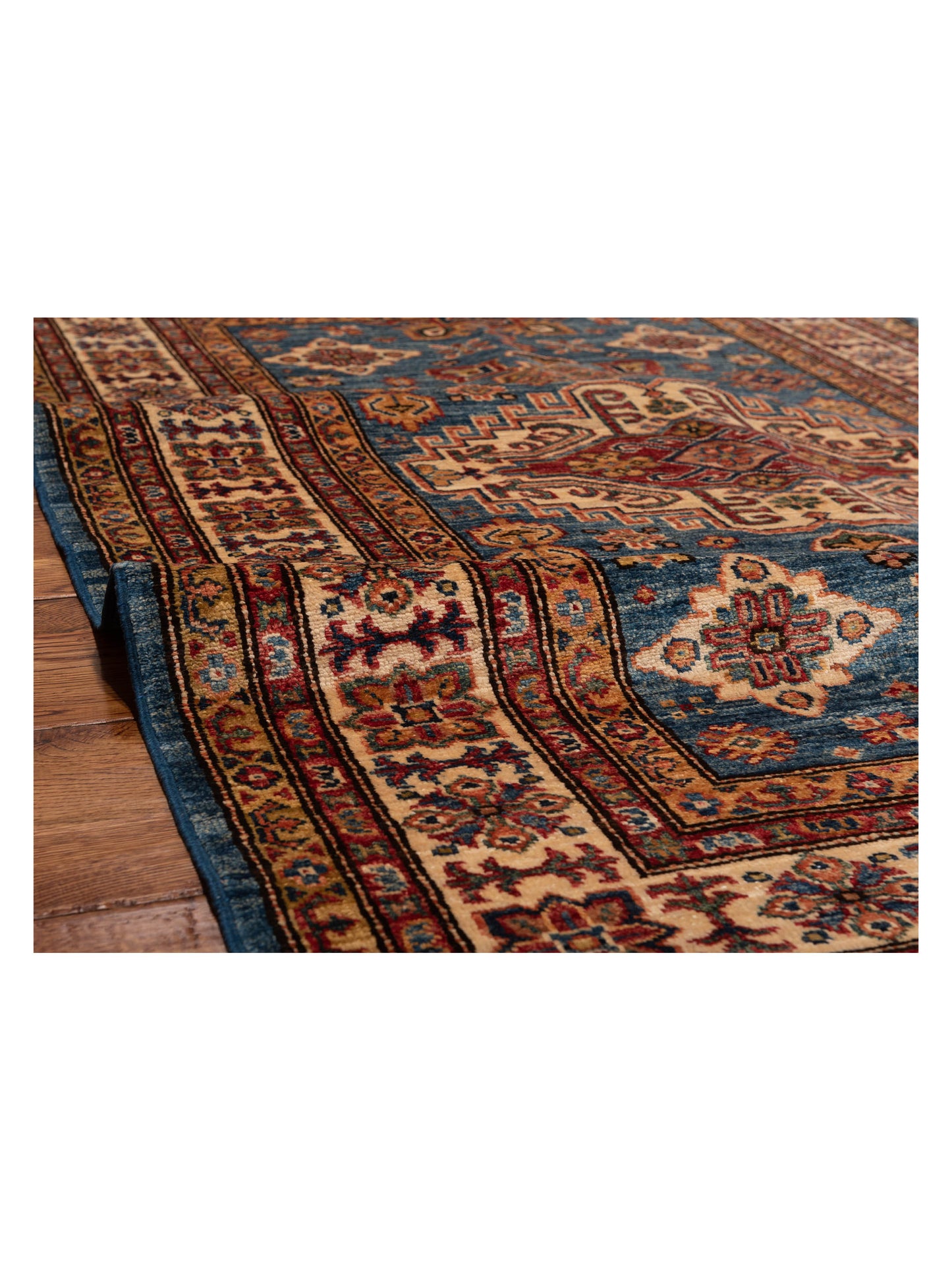 Kars 139378 Blue Ivory 4.1x6 Hand Knotted Rug