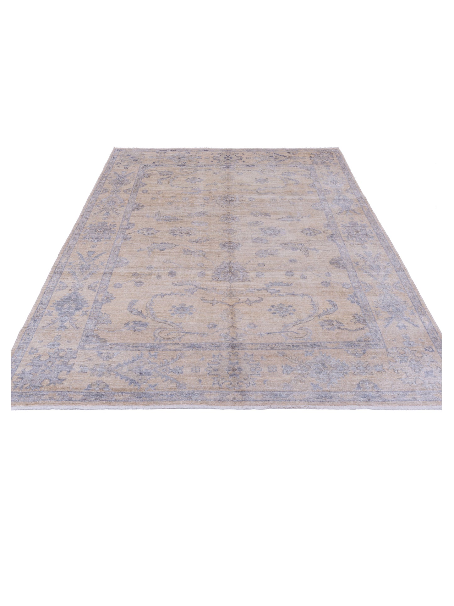 Angora Oushak 141212 Ivory Ivory 8.2x10.2 Hand Knotted Rug