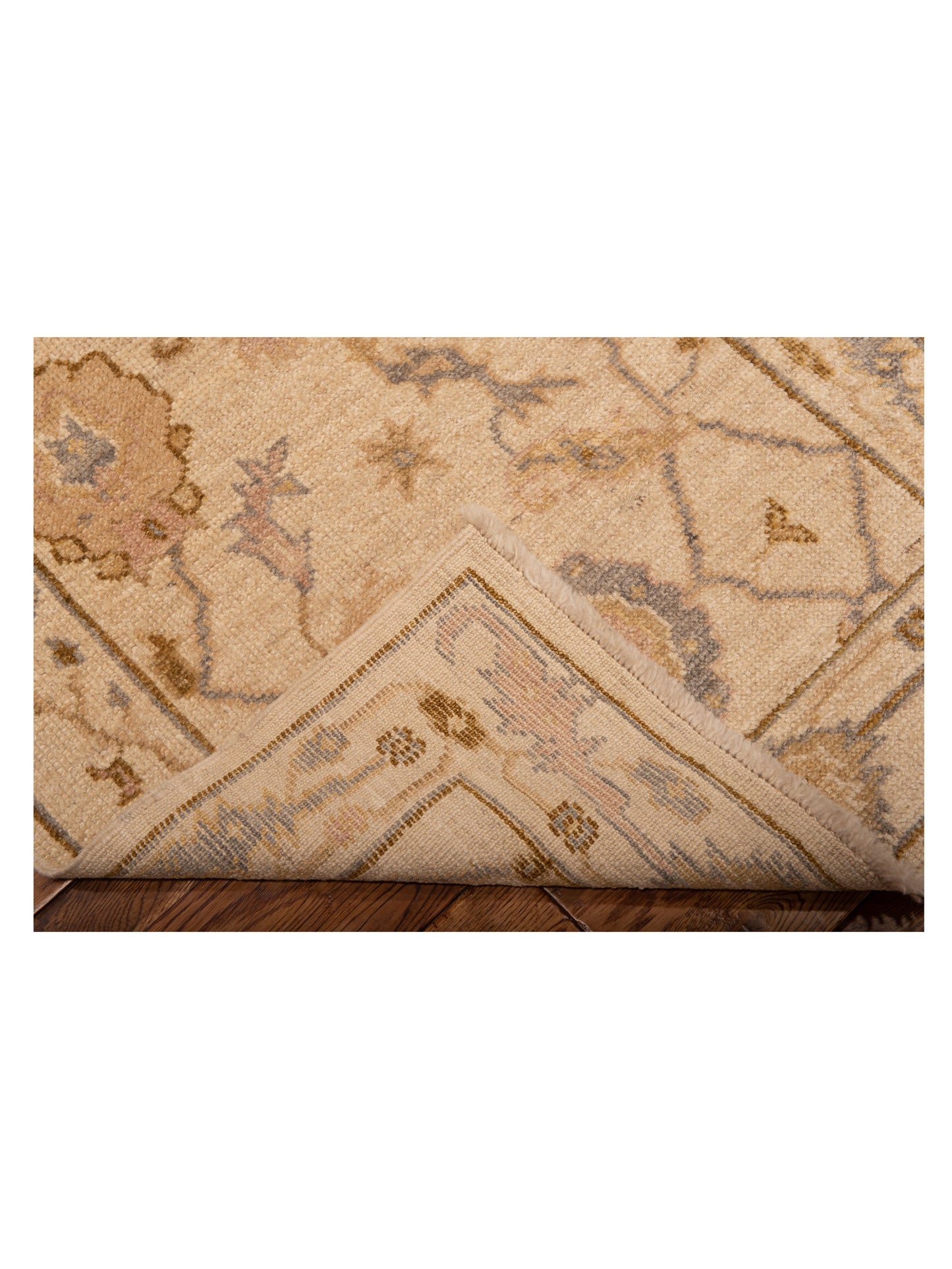 Angora Oushak 141220 Ivory Ivory 2.10x12.7 Hand Knotted Rug