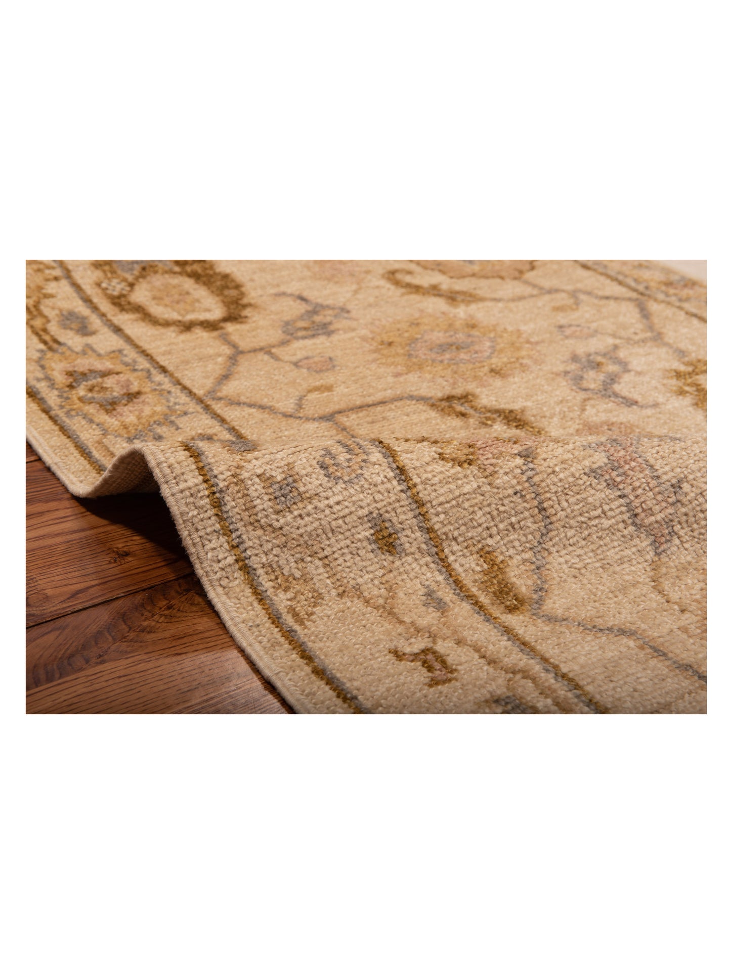Angora Oushak 141220 Ivory Ivory 2.10x12.7 Hand Knotted Rug