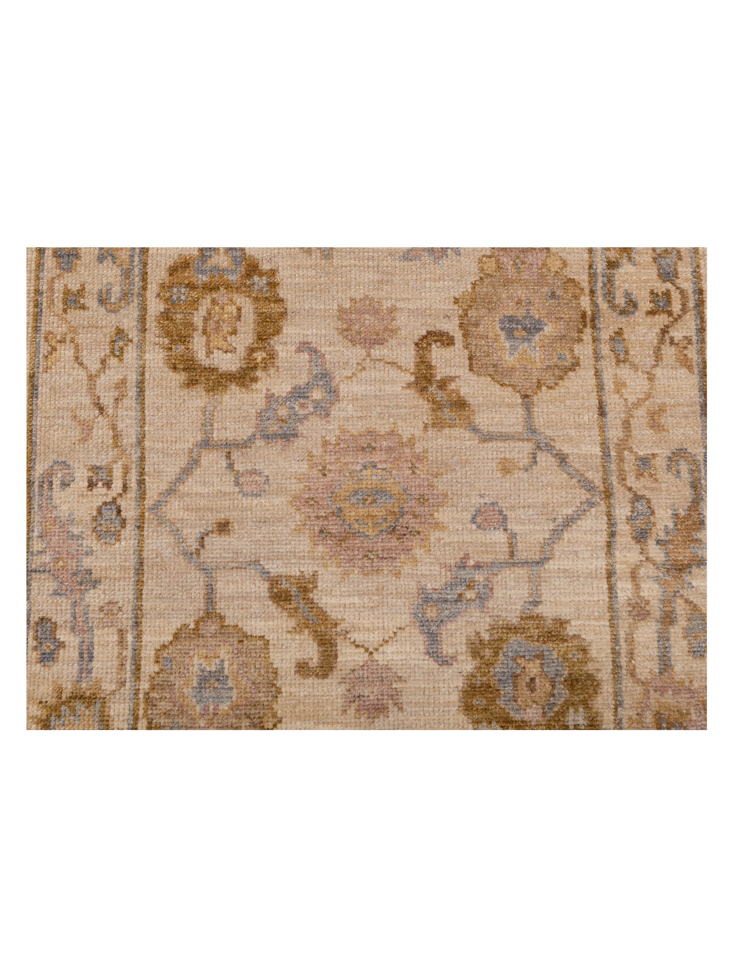 Angora Oushak 141227 Ivory Ivory 2.9x11.7 Hand Knotted Rug