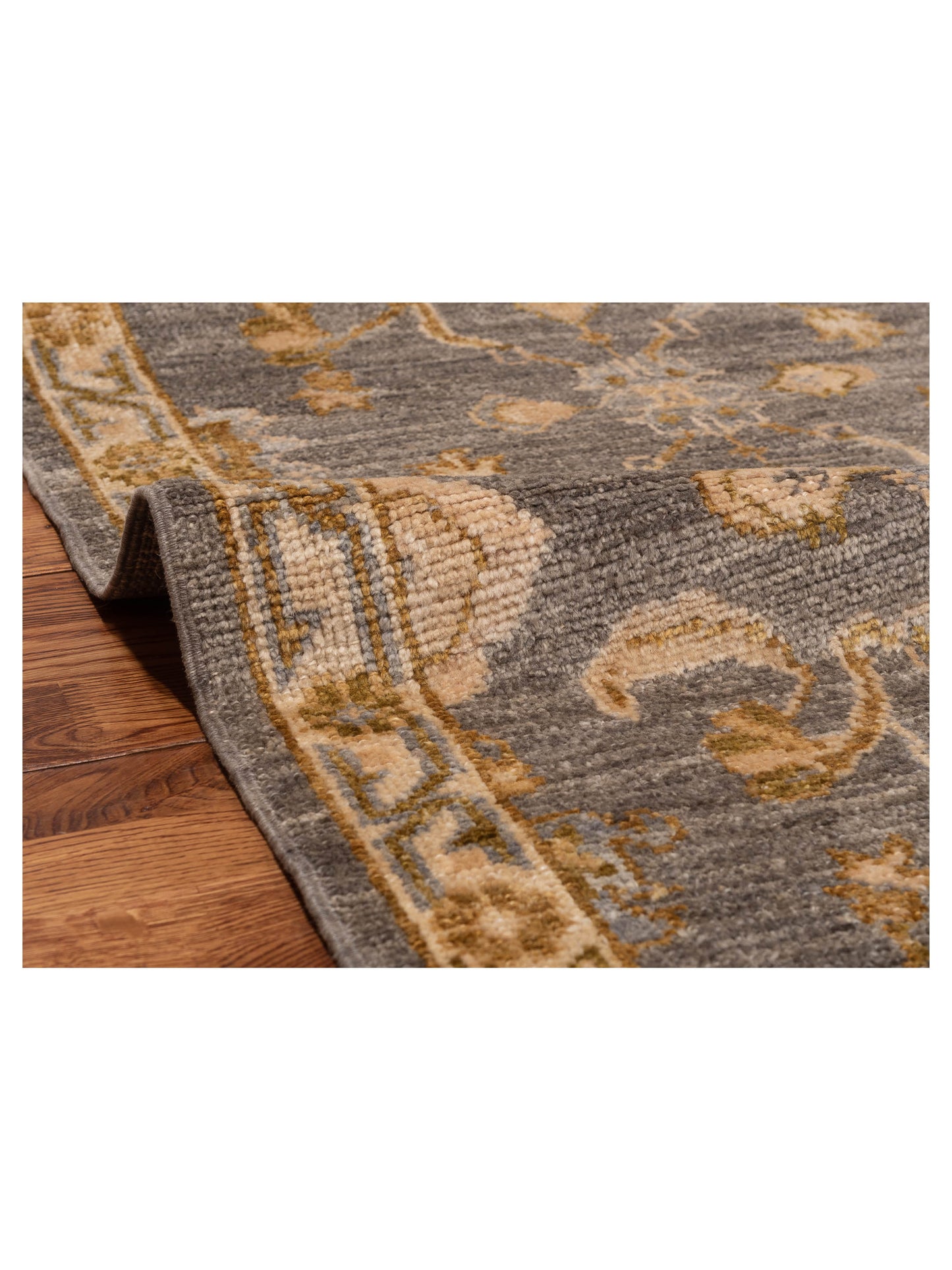 Angora Oushak 141265 Gray Ivory 2.9x7.2 Hand Knotted Rug