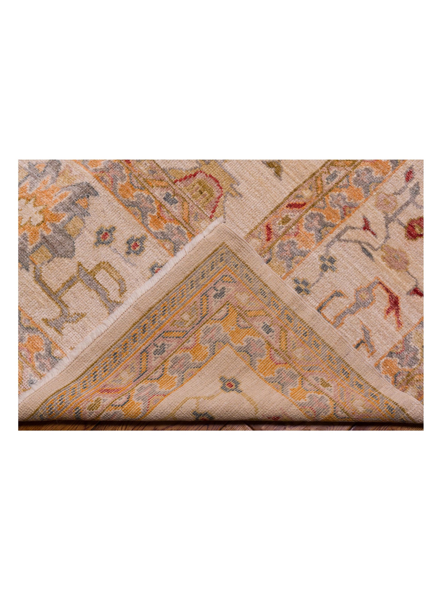 Angora Oushak 141283 Ivory Ivory 12.5x18.1 Hand Knotted Rug