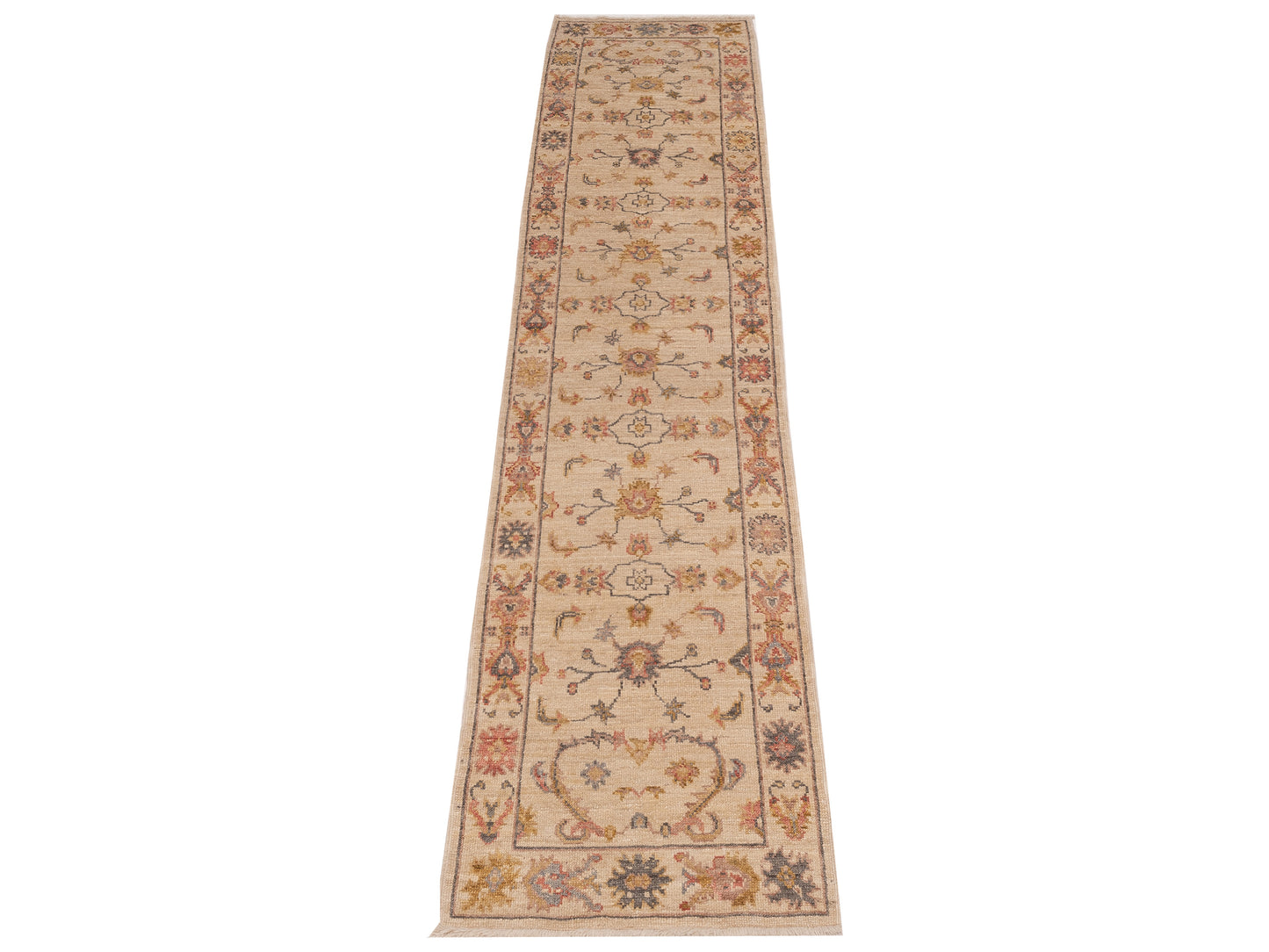 Angora Oushak 141288 Ivory Ivory 2.9x13 Hand Knotted Rug