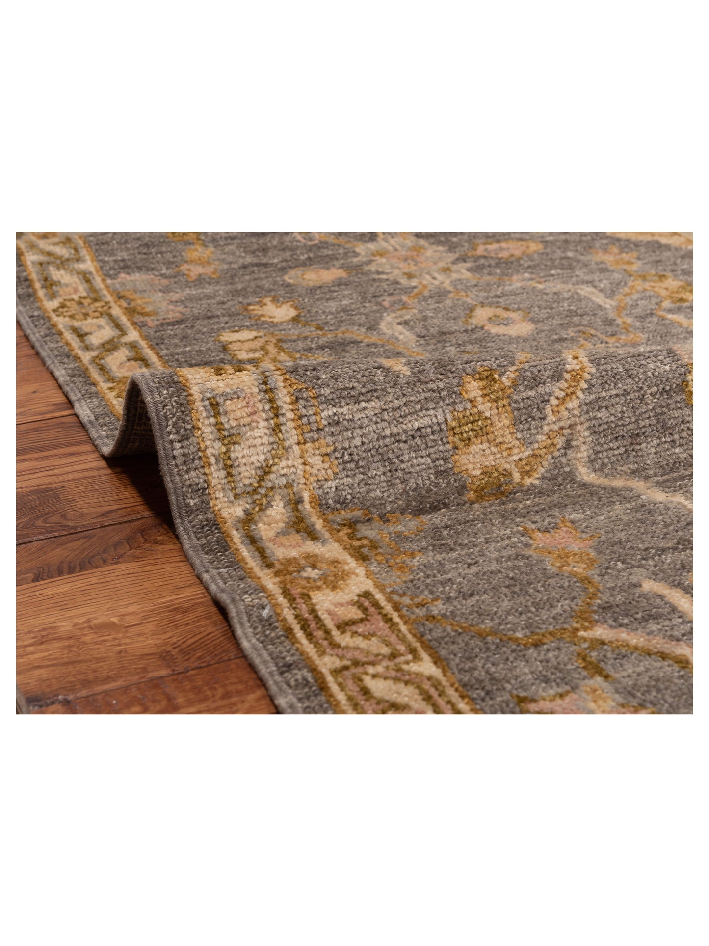 Angora Oushak 141327 Gray Ivory 2.9x7.1 Hand Knotted Rug