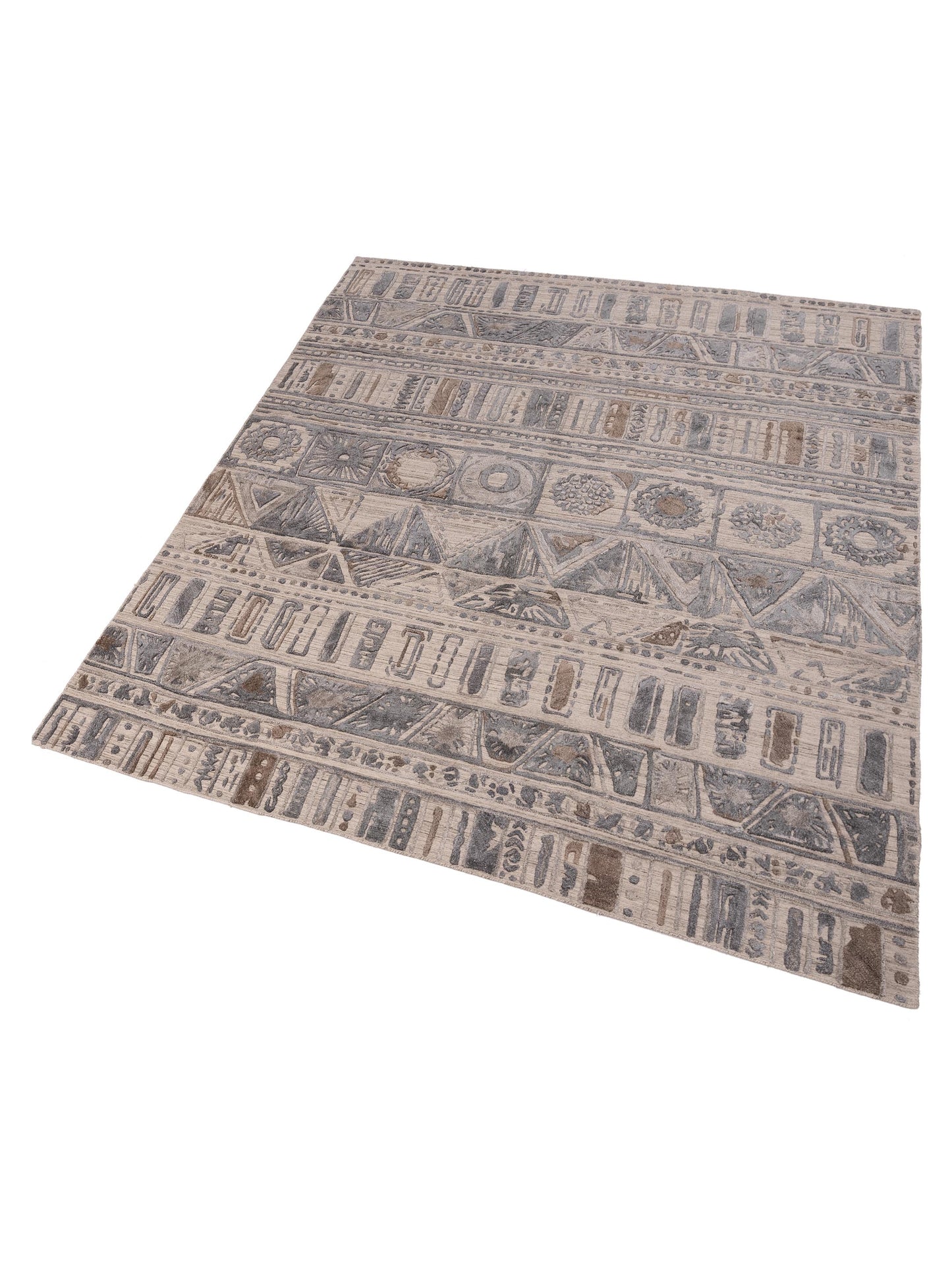 Himalayan 142611 Beige Gray 8.3x10.1 Hand Knotted Rug
