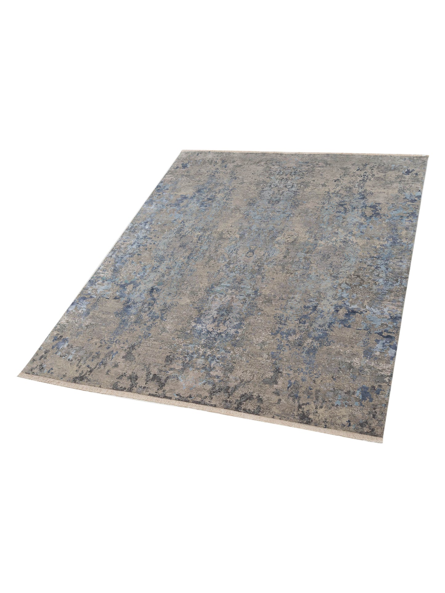 Dazzling 142721 Silver Gray 8.1x9.11 Hand Knotted Rug