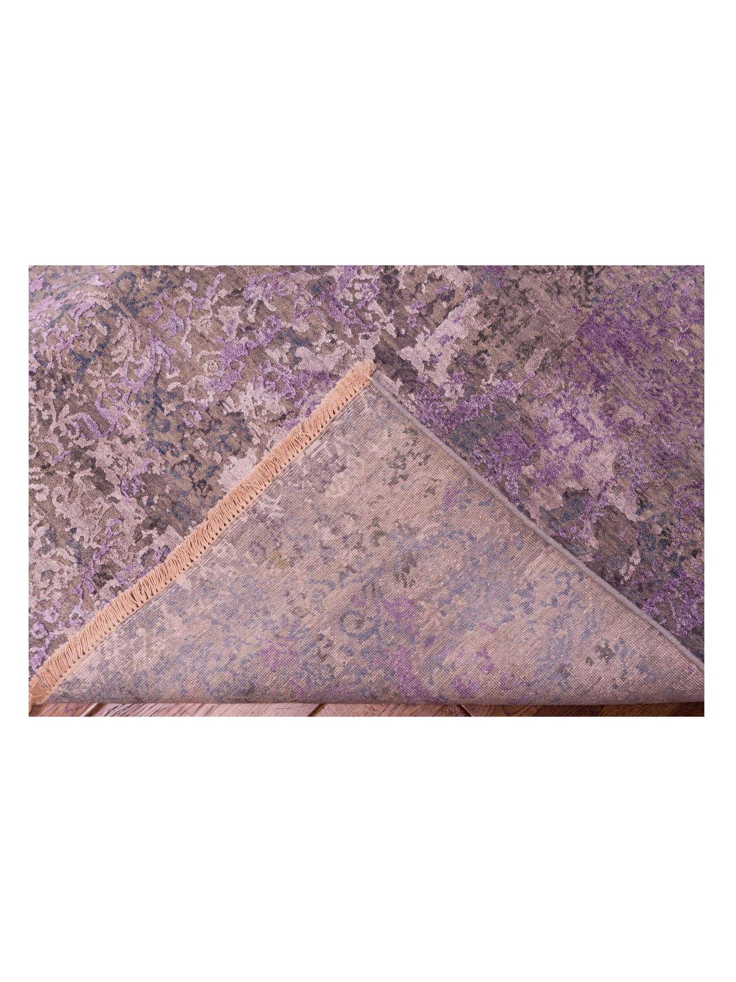 Dazzling 142724 Gray Purple 9.1x12.2 Hand Knotted Rug