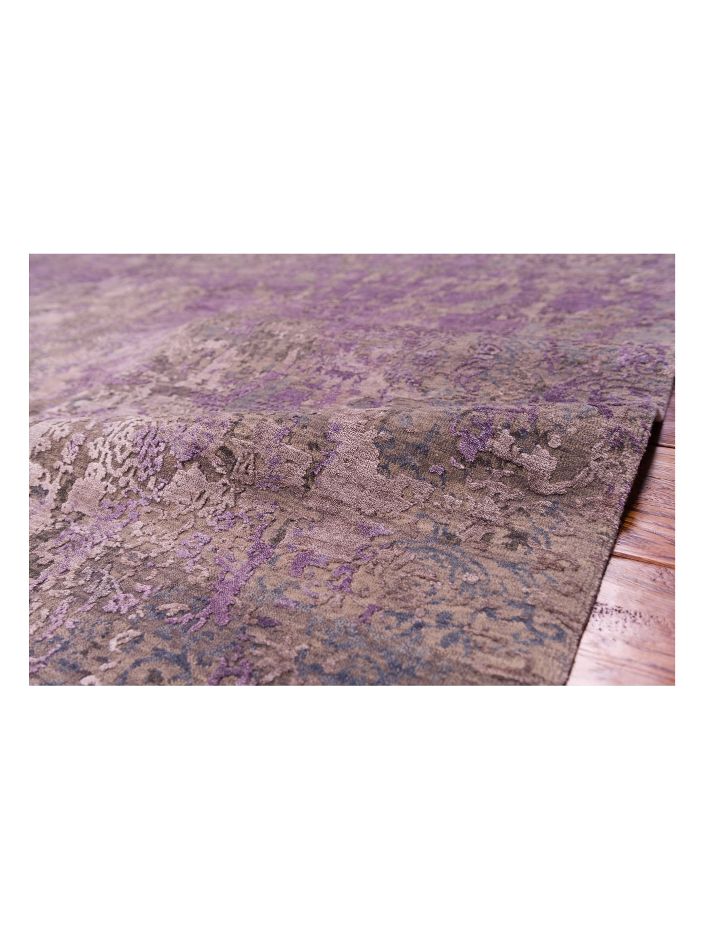 Dazzling 142724 Gray Purple 9.1x12.2 Hand Knotted Rug