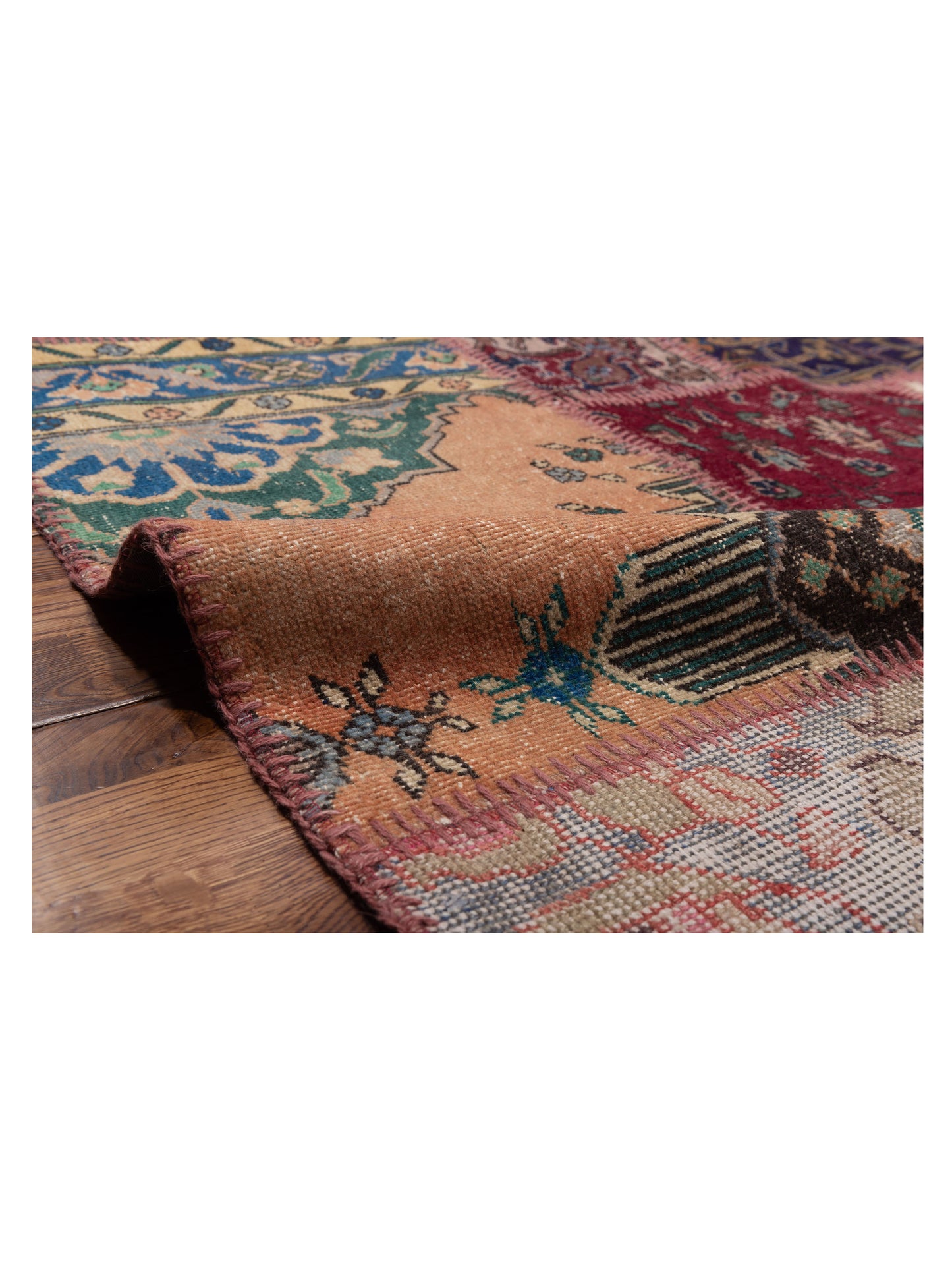 Turkish Vestige Patchwork 142738 Multi 11.6x15.7 Hand Knotted Rug