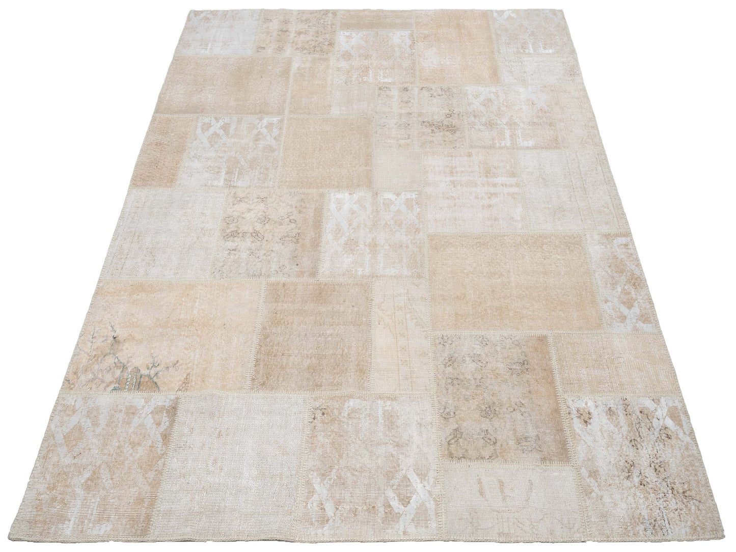 Turkish Vestige Patchwork 142747 Natural 8.3x9.10 Hand Knotted Rug