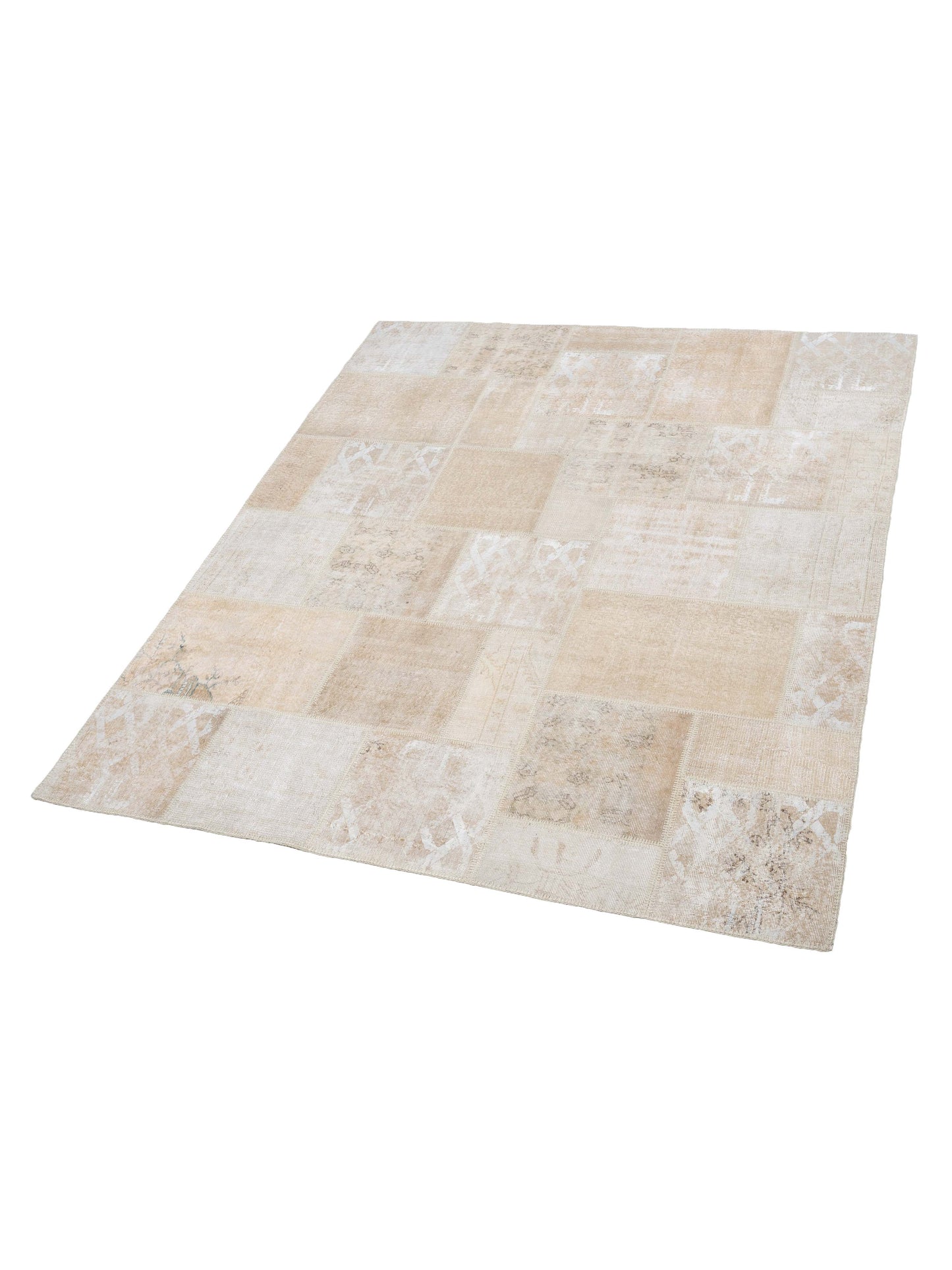 Turkish Vestige Patchwork 142747 Natural 8.3x9.10 Hand Knotted Rug