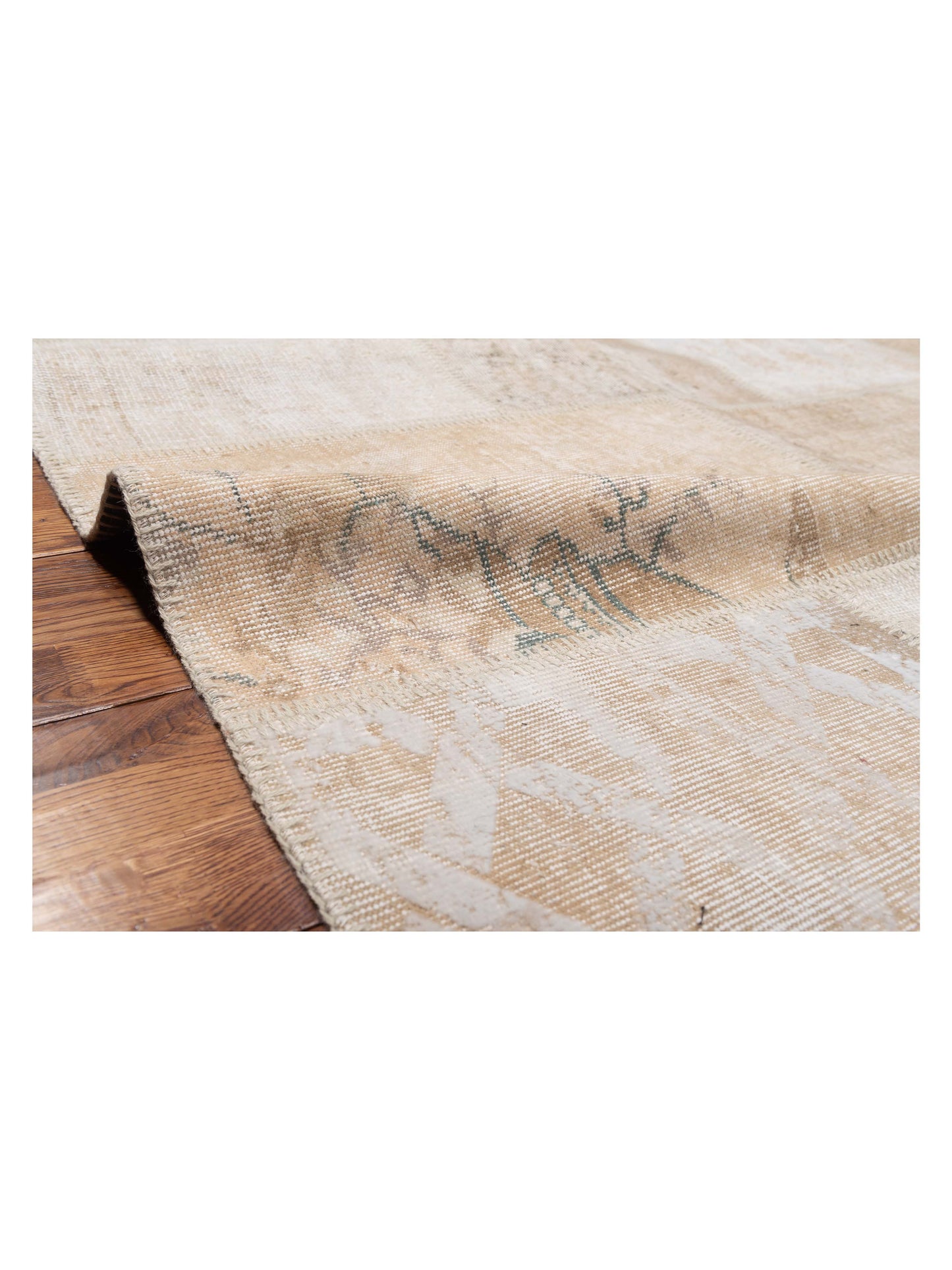 Turkish Vestige Patchwork 142747 Natural 8.3x9.10 Hand Knotted Rug