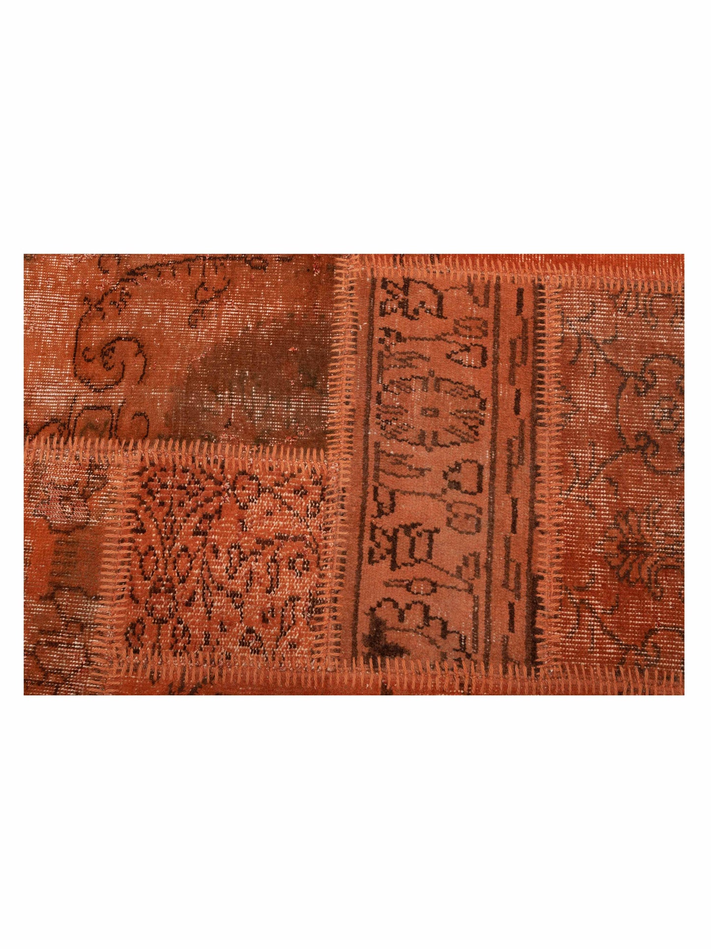 Turkish Vestige Patchwork 142753 Orange 8.2x9.10 Hand Knotted Rug