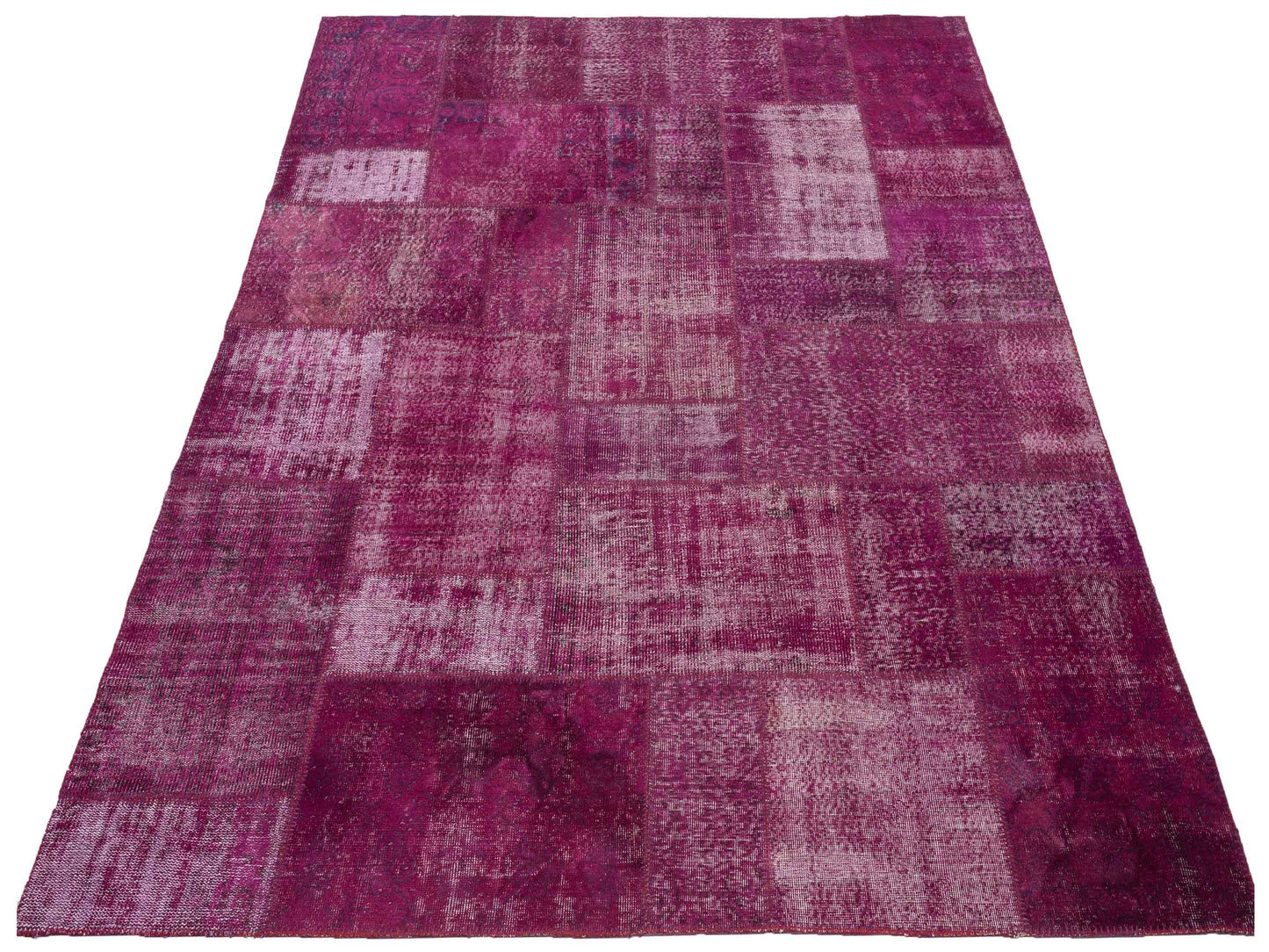 Turkish Vestige Patchwork 142754 Plum 8.3x9.11 Hand Knotted Rug