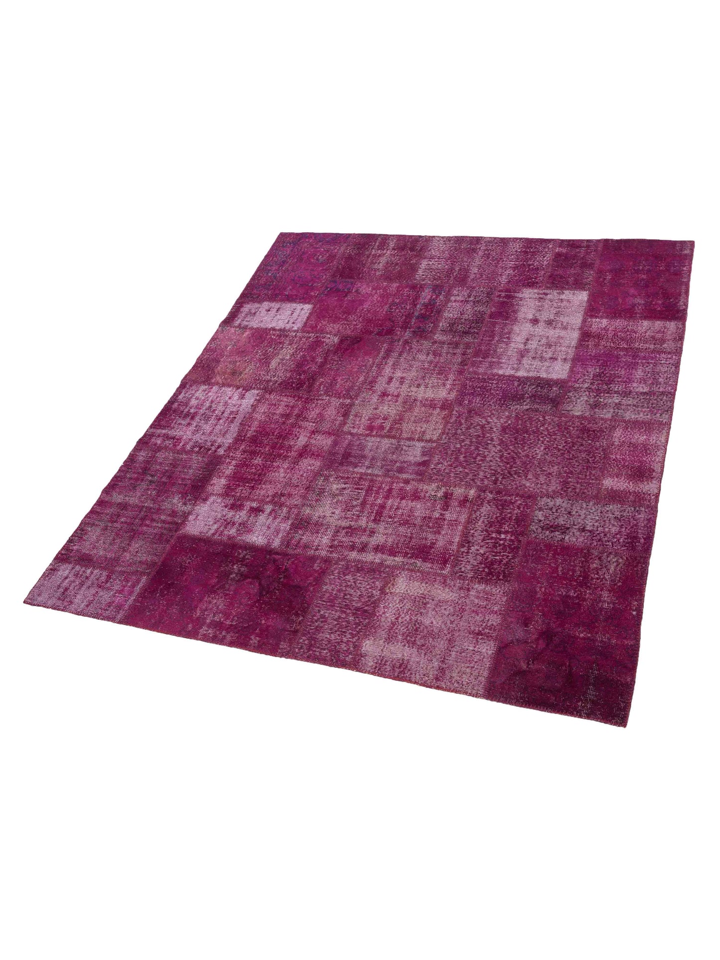 Turkish Vestige Patchwork 142754 Plum 8.3x9.11 Hand Knotted Rug