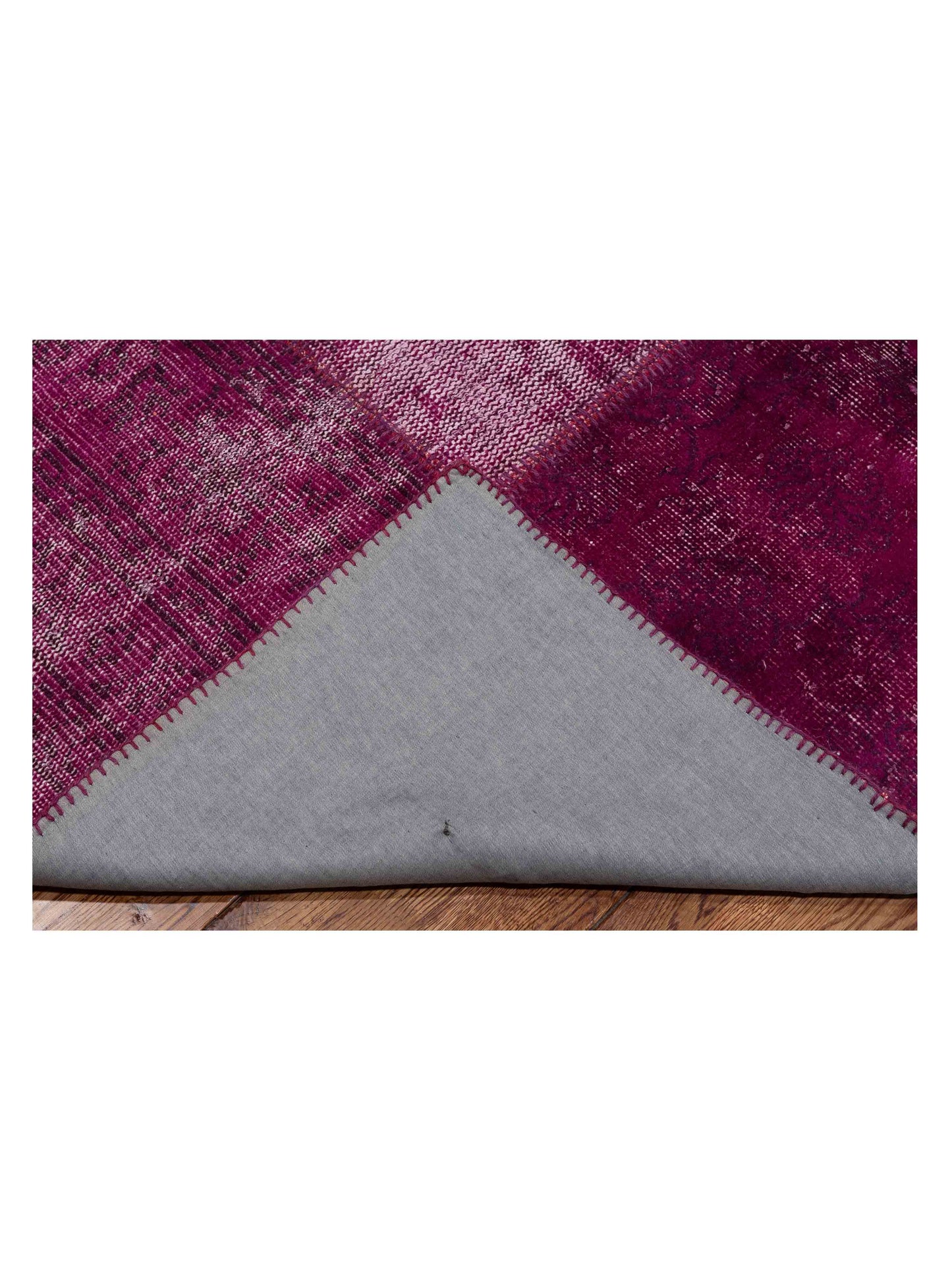 Turkish Vestige Patchwork 142754 Plum 8.3x9.11 Hand Knotted Rug