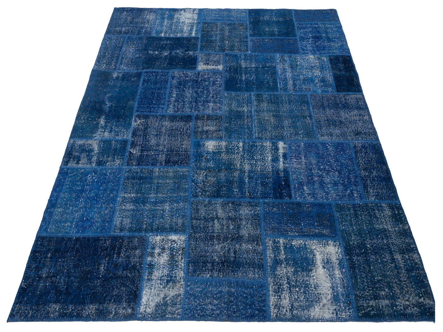 Turkish Vestige Patchwork 142757 Dark Blue 8.3x9.10 Hand Knotted Rug