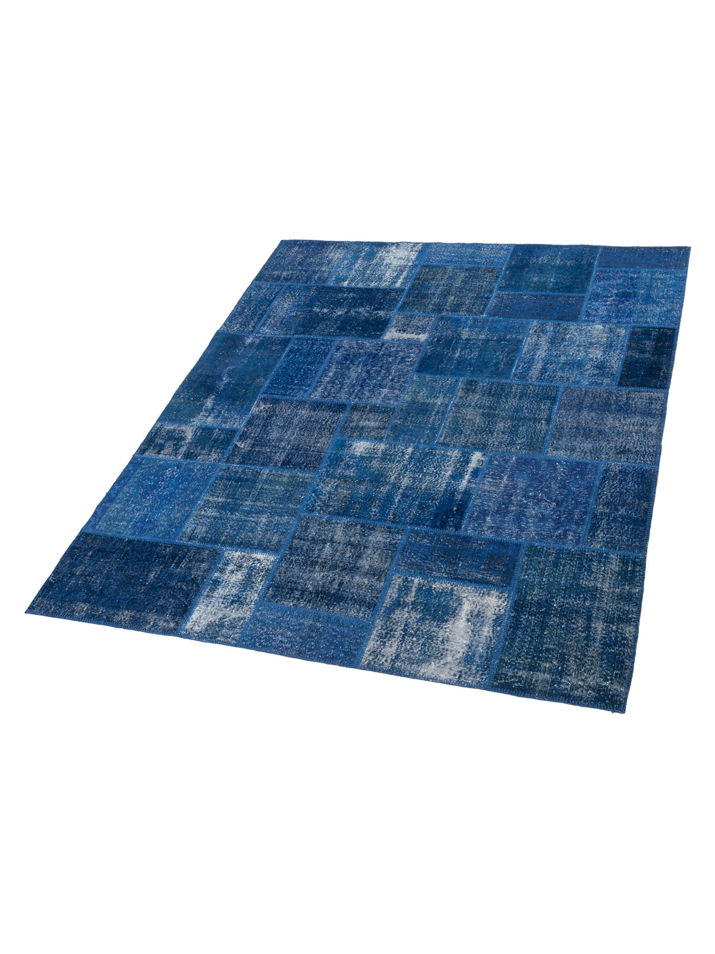 Turkish Vestige Patchwork 142757 Dark Blue 8.3x9.10 Hand Knotted Rug